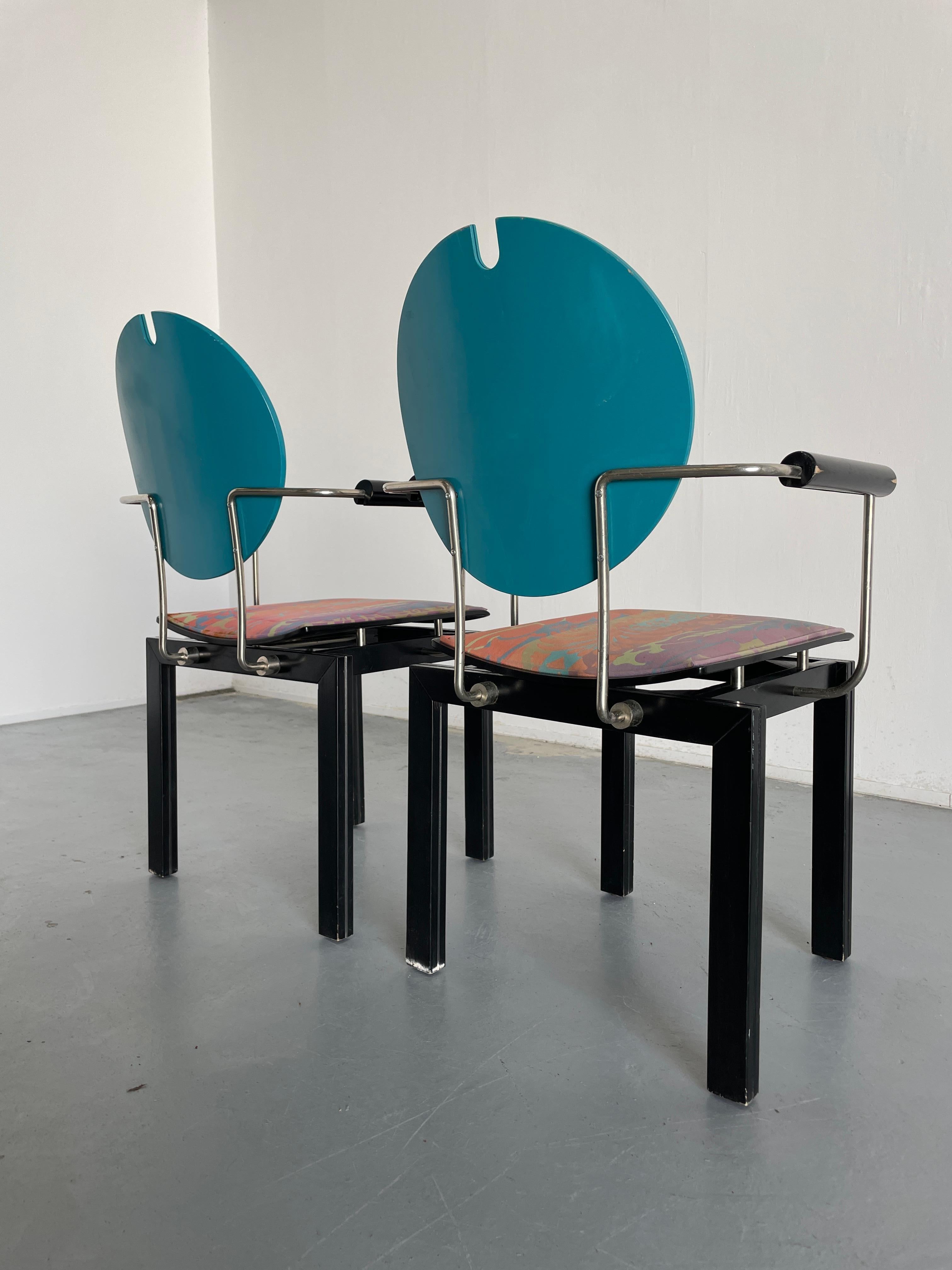 Set of 2 Collectible Memphis Era Original Postmodern Thonet Vienna Chairs, 1990s 2