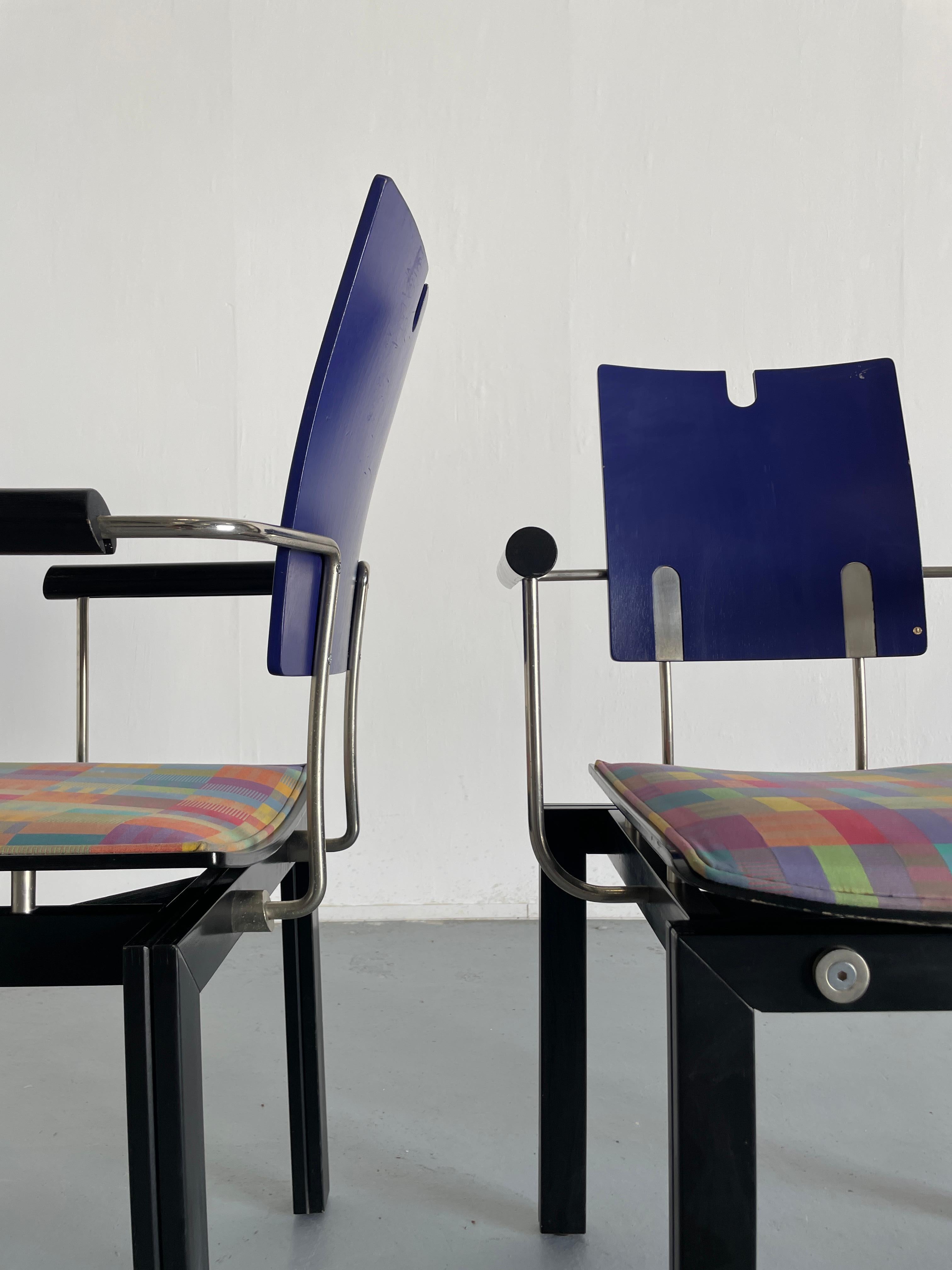Set of 2 Collectible Memphis Era Original Postmodern Thonet Vienna Chairs, 1990s 2