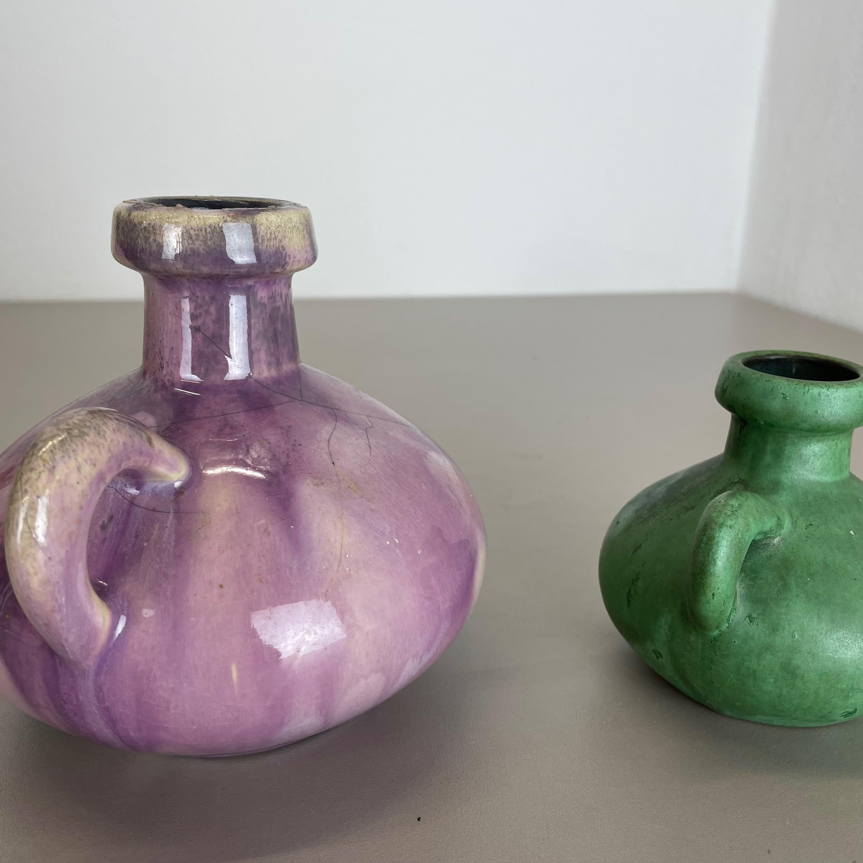 Ensemble de 2 vases colorés en céramique de l'atelier de poterie Otto Keramik, Allemagne, 1970 en vente 5