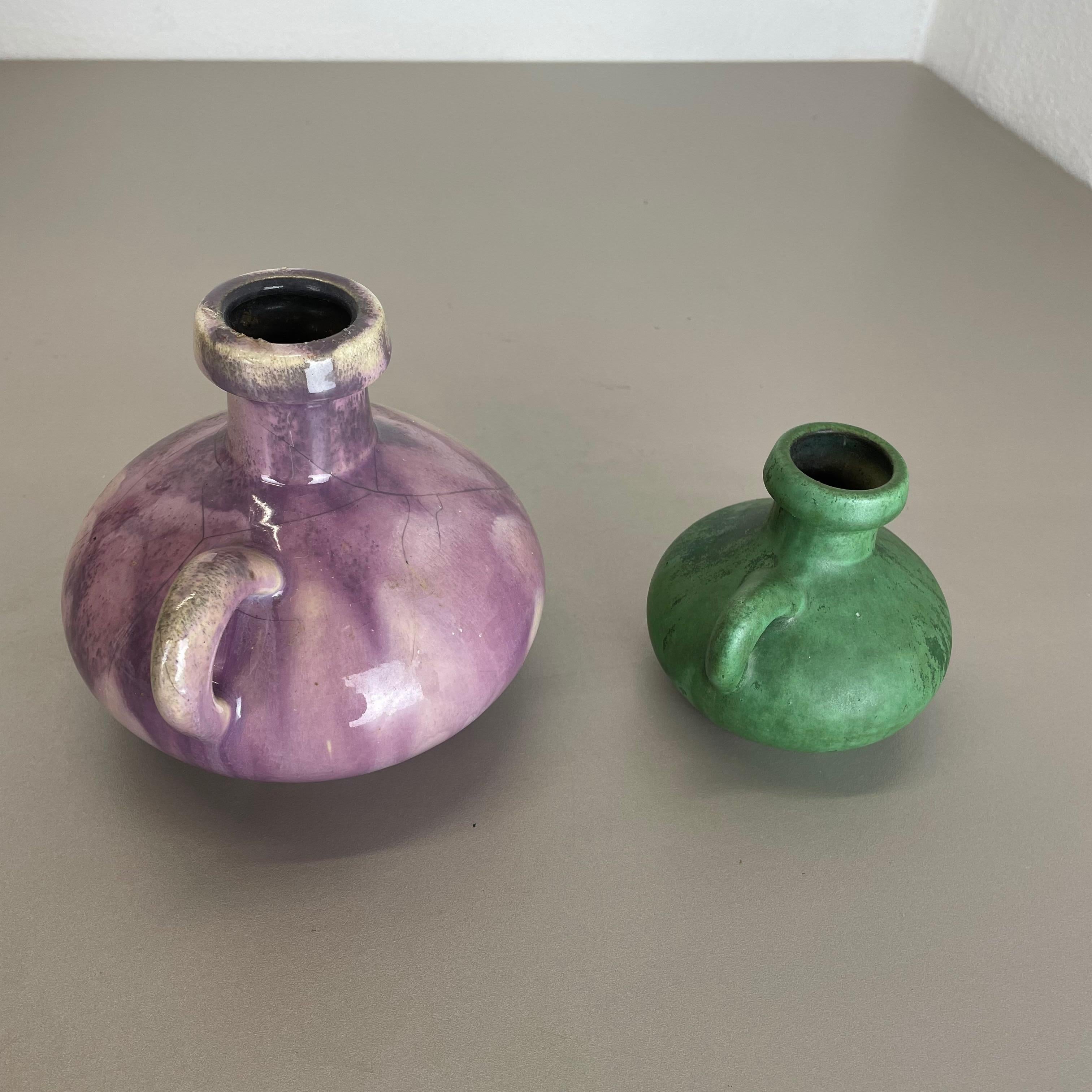 Ensemble de 2 vases colorés en céramique de l'atelier de poterie Otto Keramik, Allemagne, 1970 en vente 7