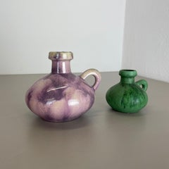 2er-Set farbenfrohe Studio-Keramik-Vasen-Objekte Otto Keramik, Deutschland 1970