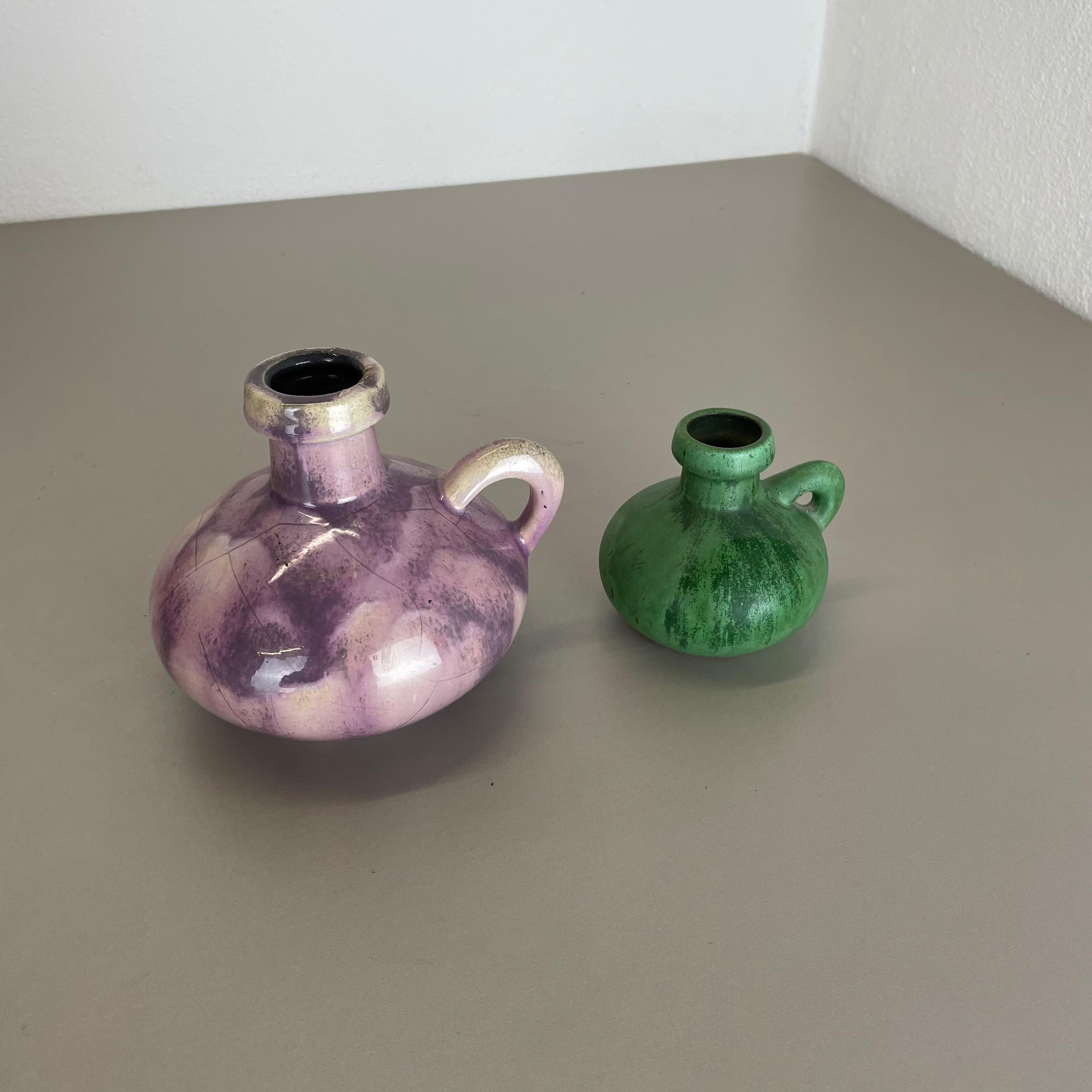 Allemand Ensemble de 2 vases colorés en céramique de l'atelier de poterie Otto Keramik, Allemagne, 1970 en vente