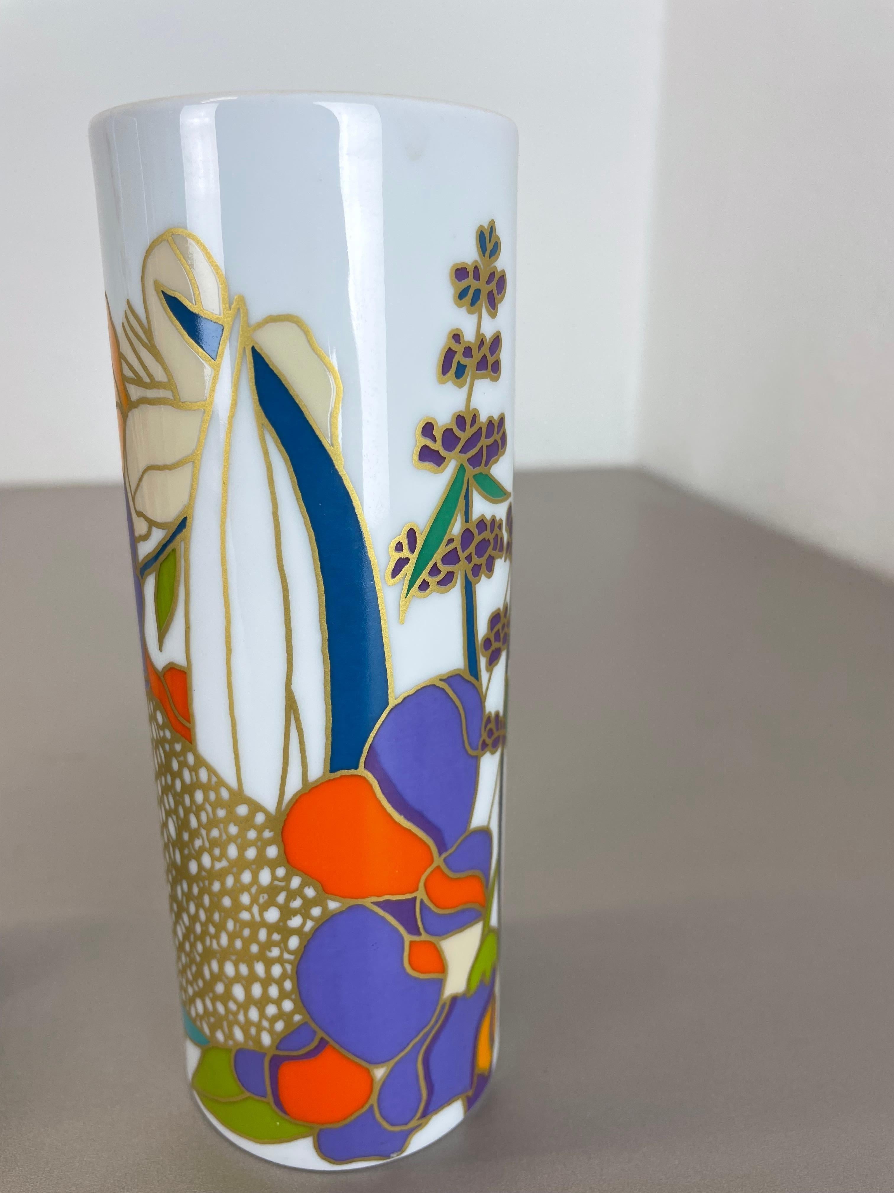 Set of 2 colorful porcelain Vases by Wolf Bauer for Rosenthal, Germany, 1980s For Sale 10