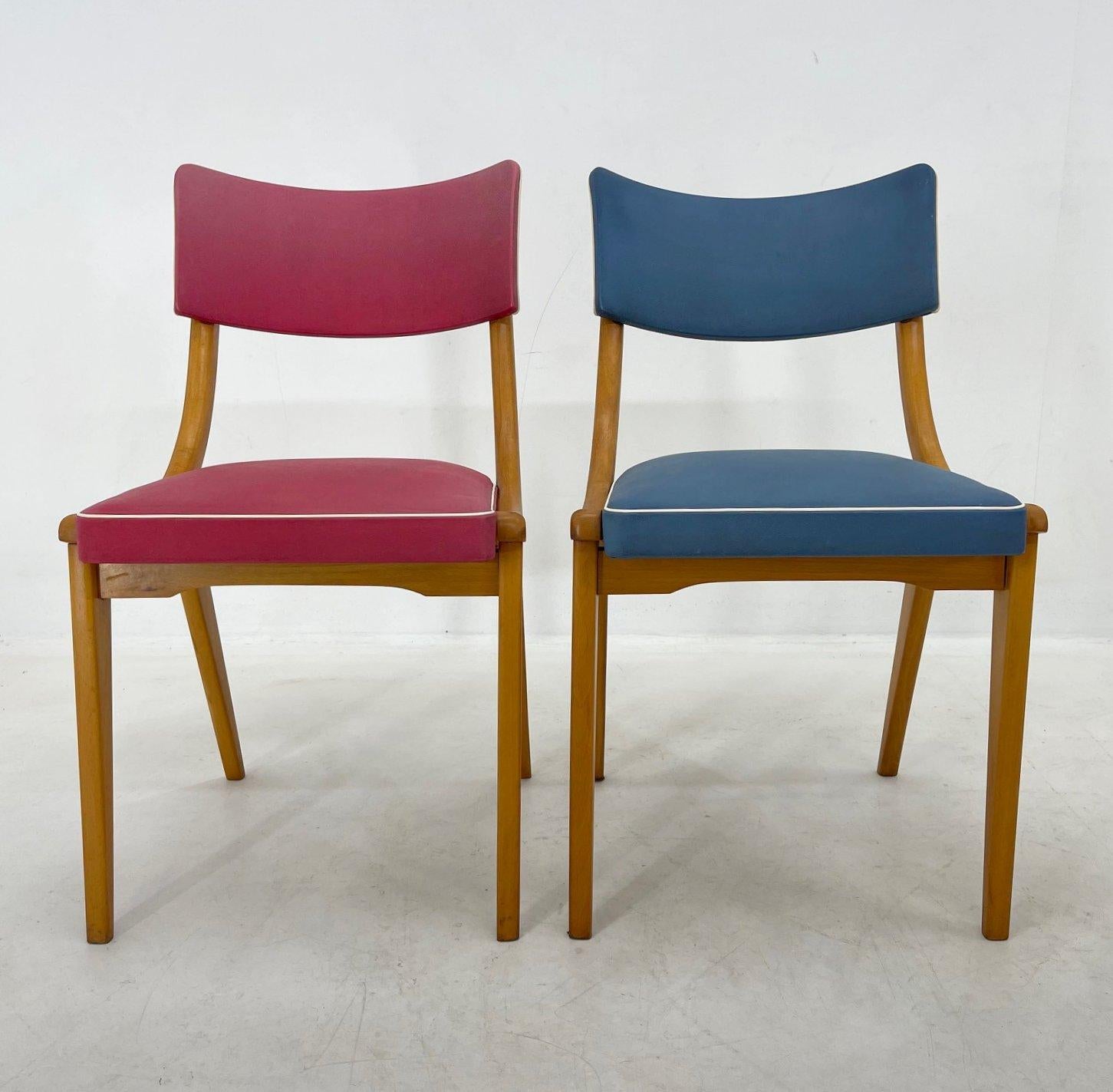 Set of 2 Colourful Vintage Chairs, Germany, 1960's For Sale 1