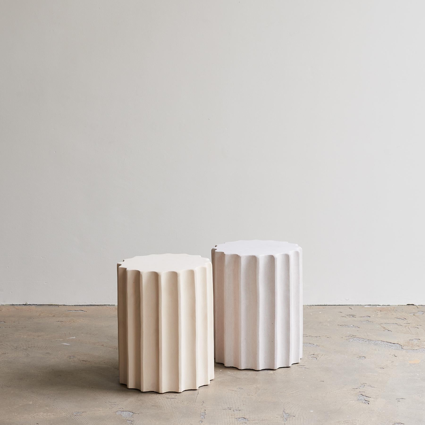 Set Of 2 Column Duo Side Tables by Atelier Ledure
One Of A Kind.
Dimensions: D 34 x W 34 x H 42 cm.
Materials: Clay.

Reimagining the past and reshaping our future
The Column I series brings back architecture to its basic principles; questioning