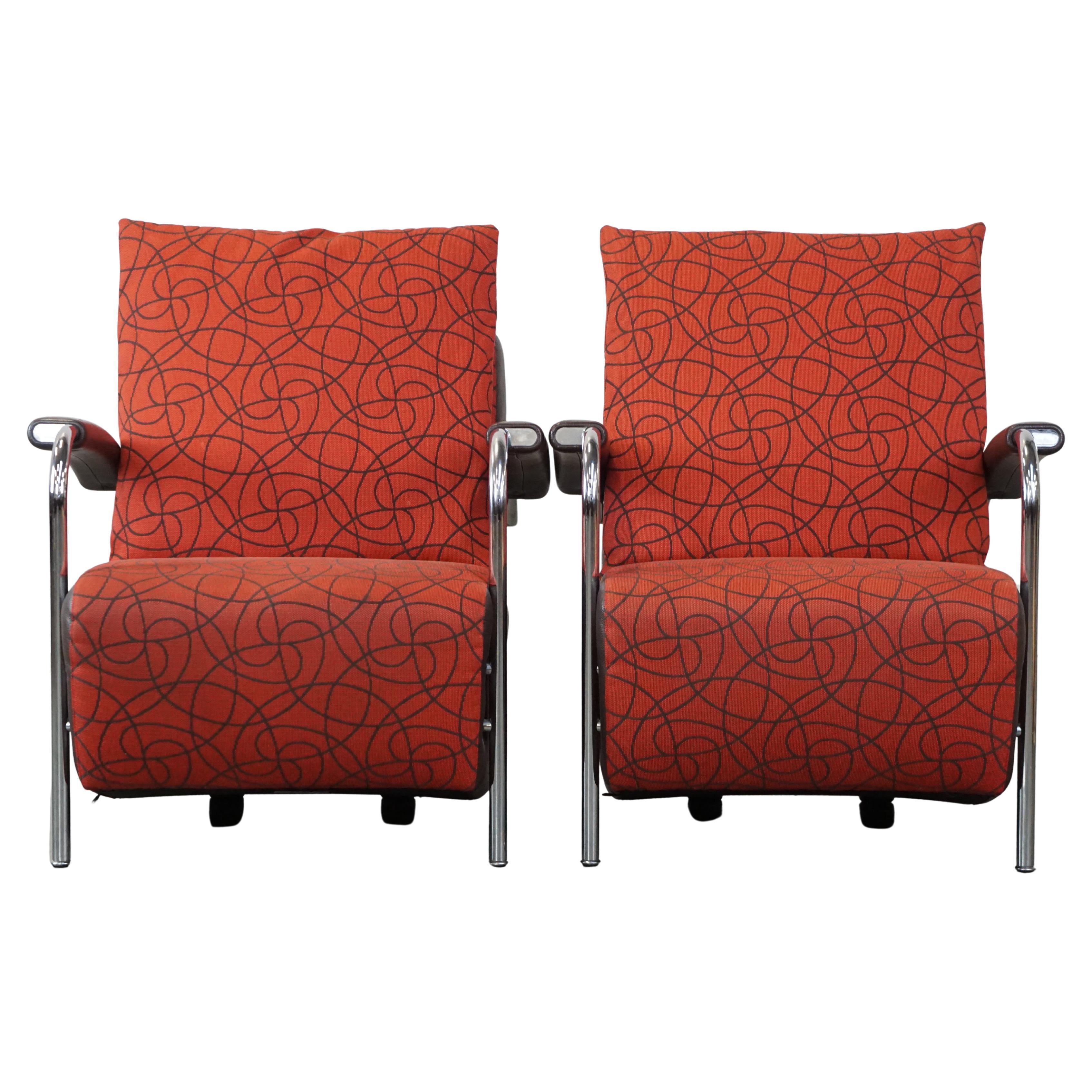 Set of 2 comfortable LeoLux design armchairs model Scylla with extra cushion