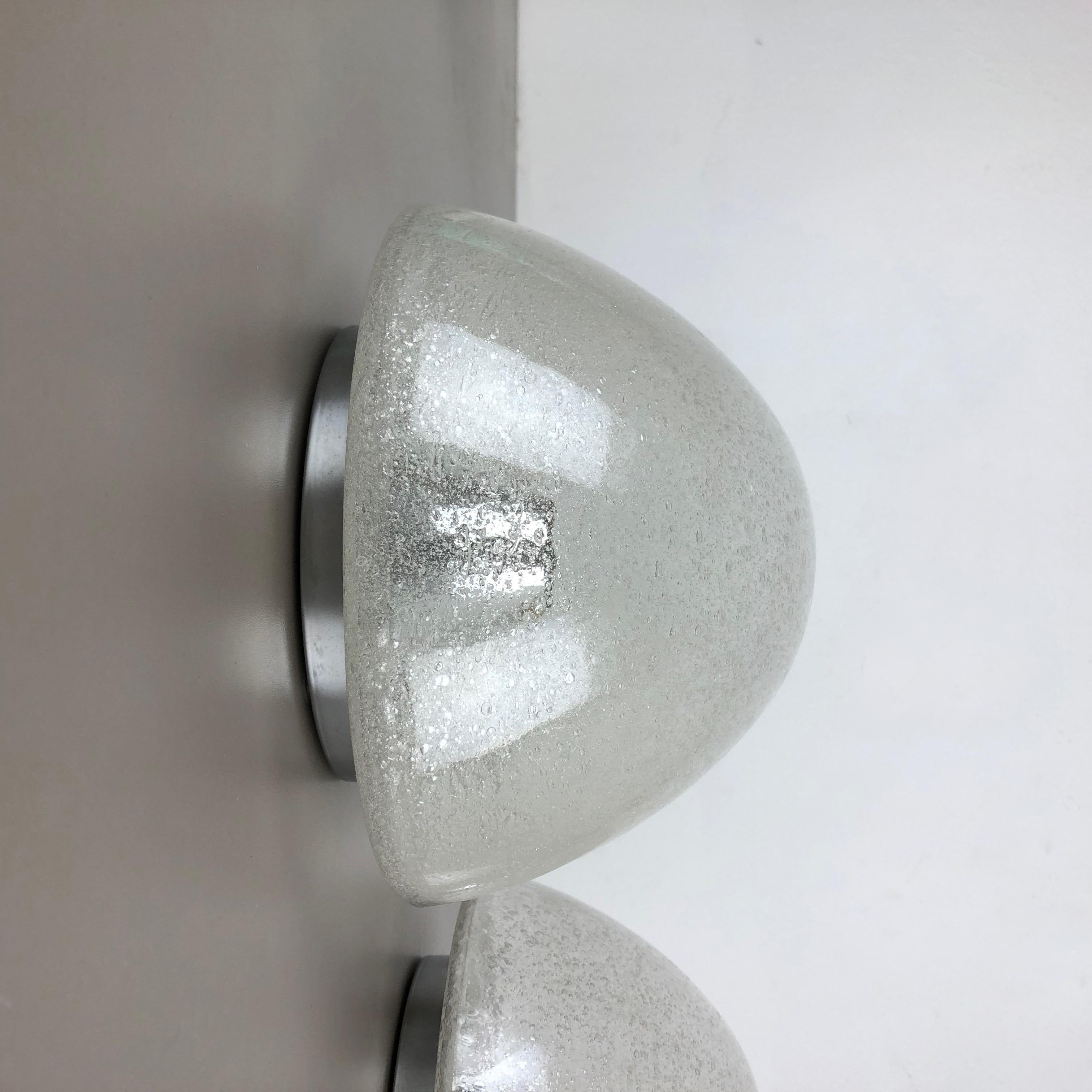 Set of 2 Cone Ice Glass Wall Light Made by Hoffmeister Leuchten, Germany 4
