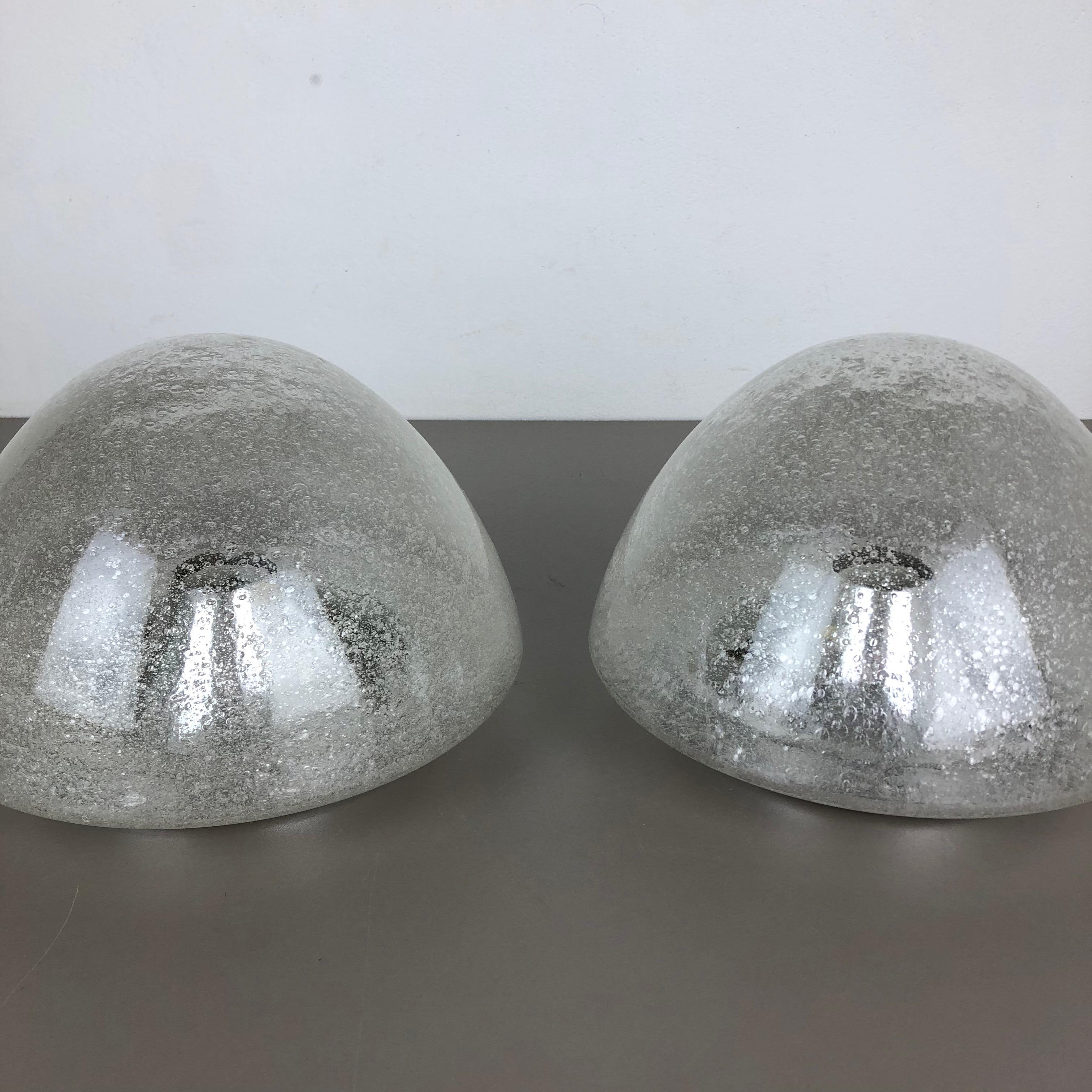 Set of 2 Cone Ice Glass Wall Light Made by Hoffmeister Leuchten, Germany 6