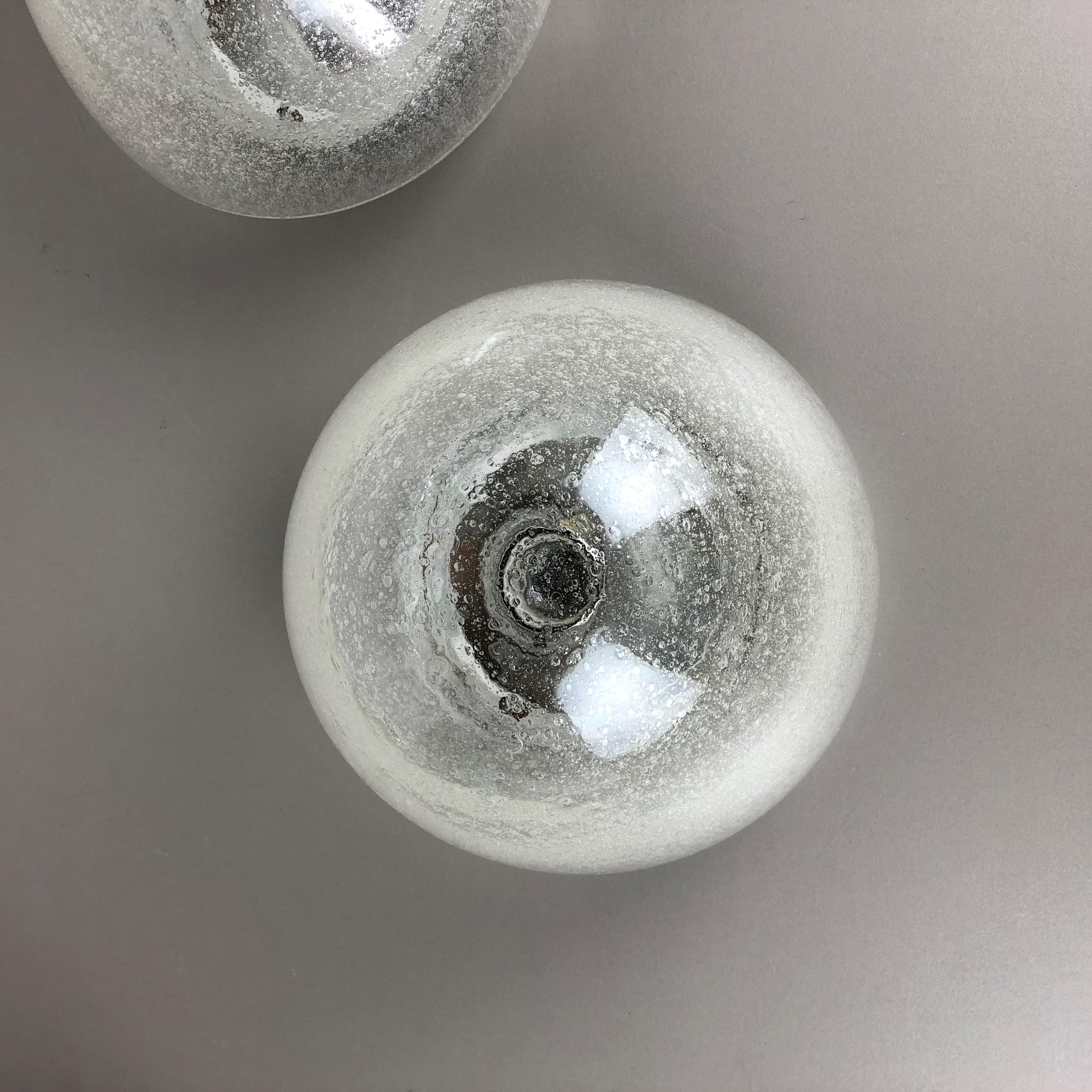 Set of 2 Cone Ice Glass Wall Light Made by Hoffmeister Leuchten, Germany In Good Condition In Kirchlengern, DE
