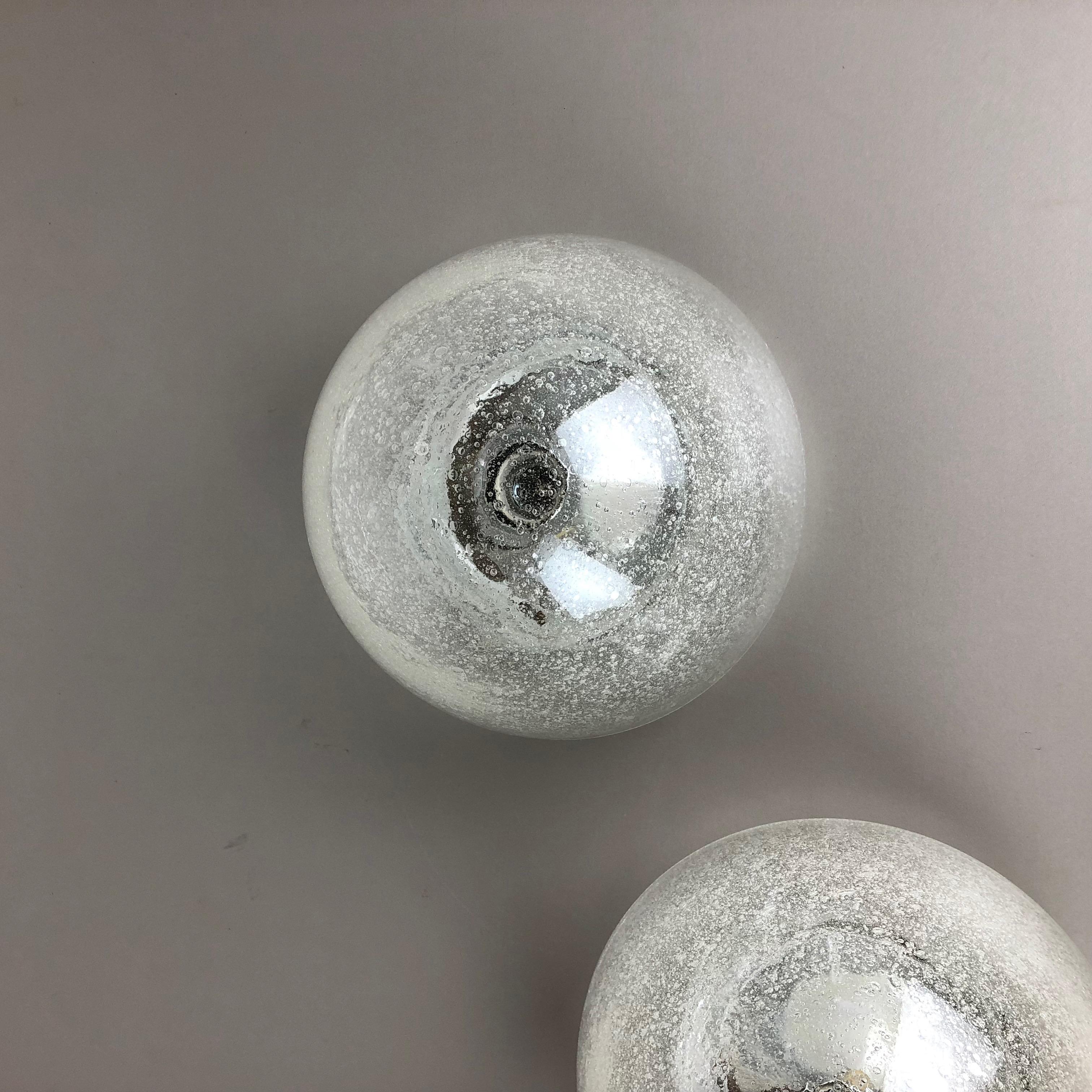 20th Century Set of 2 Cone Ice Glass Wall Light Made by Hoffmeister Leuchten, Germany