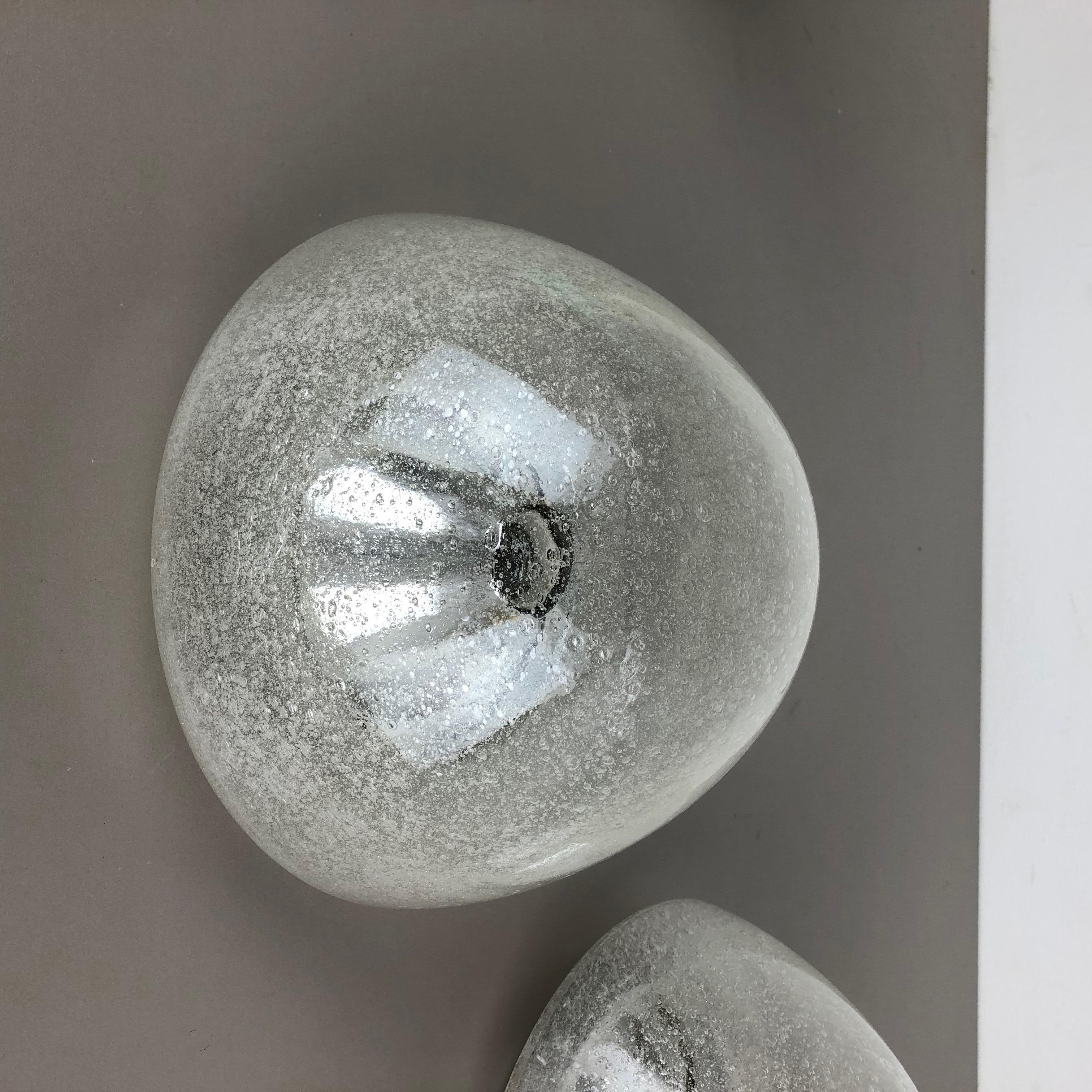 Metal Set of 2 Cone Ice Glass Wall Light Made by Hoffmeister Leuchten, Germany