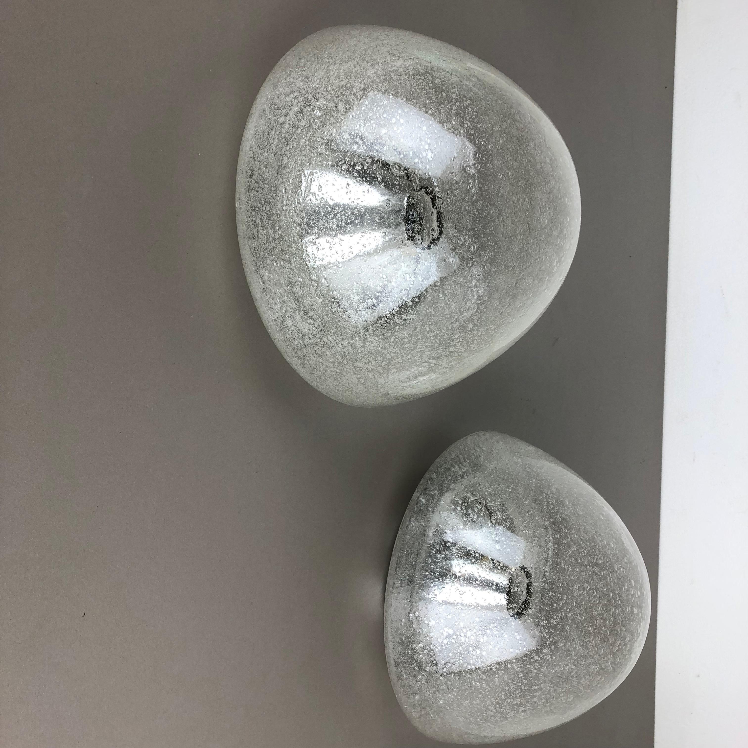 Set of 2 Cone Ice Glass Wall Light Made by Hoffmeister Leuchten, Germany 1
