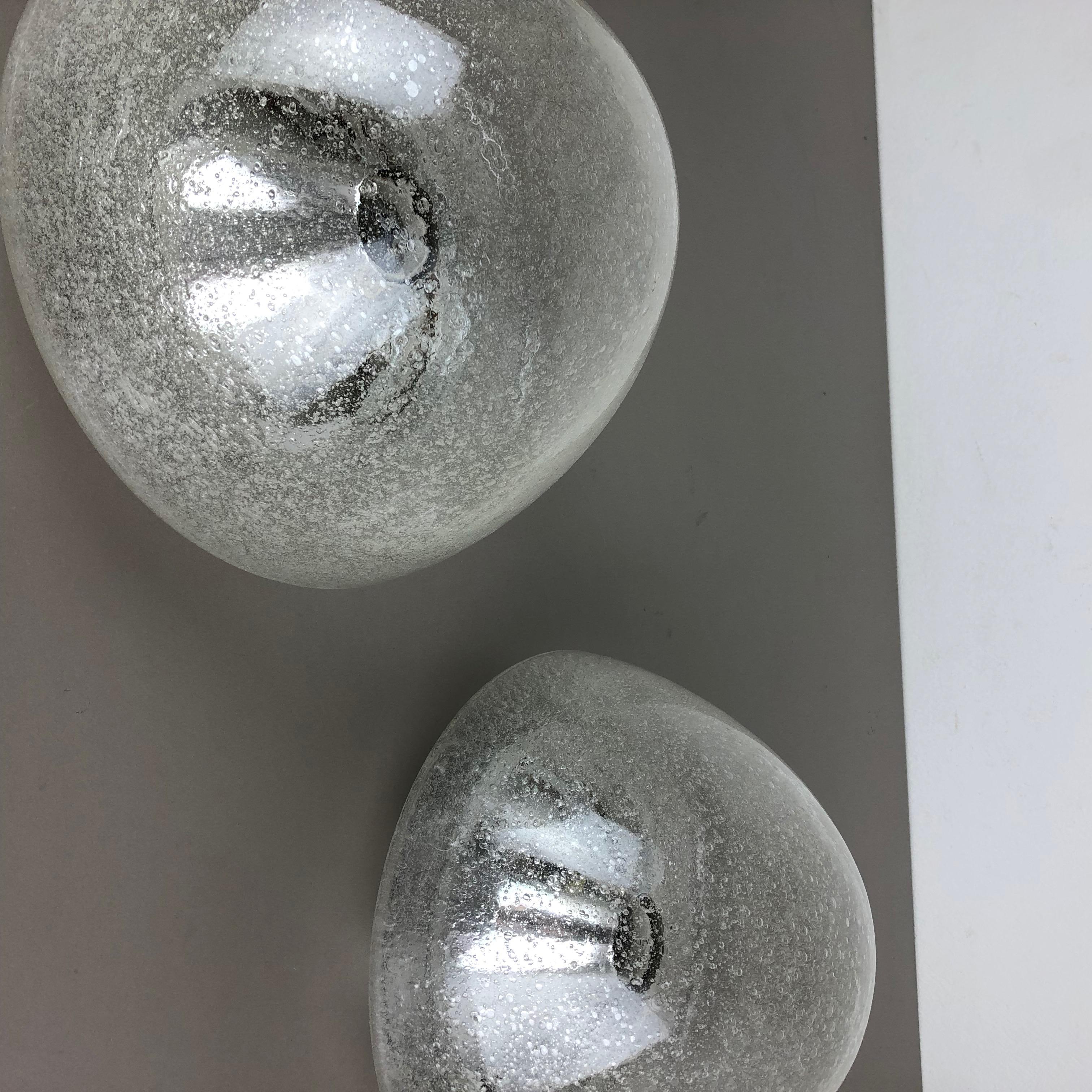 Set of 2 Cone Ice Glass Wall Light Made by Hoffmeister Leuchten, Germany 3