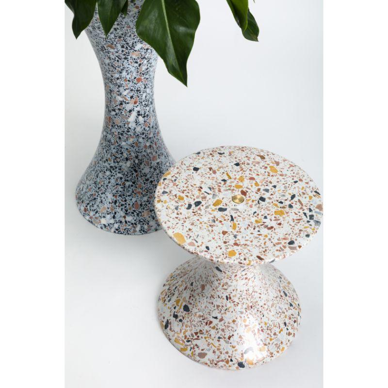 Terrazzo Set of 2 Confetti Tables, Small & Medium, Chalk- Midnight by Laun For Sale