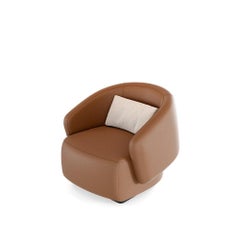 Contemporary Fully Upholstered Lounge Chair with Curved Seamless Silhouette