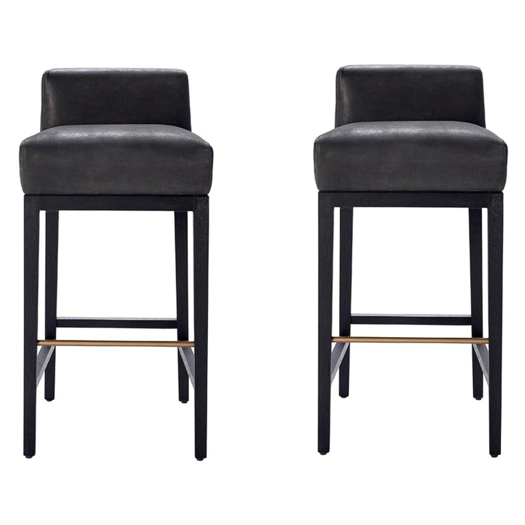 Pair of Contemporary Barstools in Natural Caning For Sale at 1stDibs