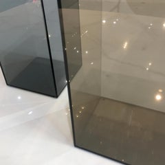 In Stock in Los Angeles, Set of 2 Contemporary Glass Vases, Made in Italy