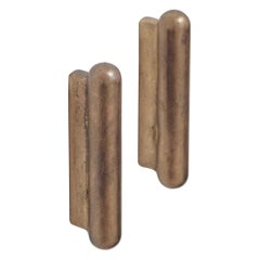 Set of 2 Contemporary Golden Brass PSL Handles by Henry Wilson