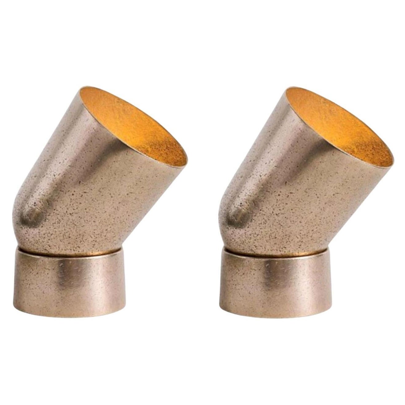 Set of 2 Contemporary Golden Bronze Spot Table Lamps by Henry Wilson