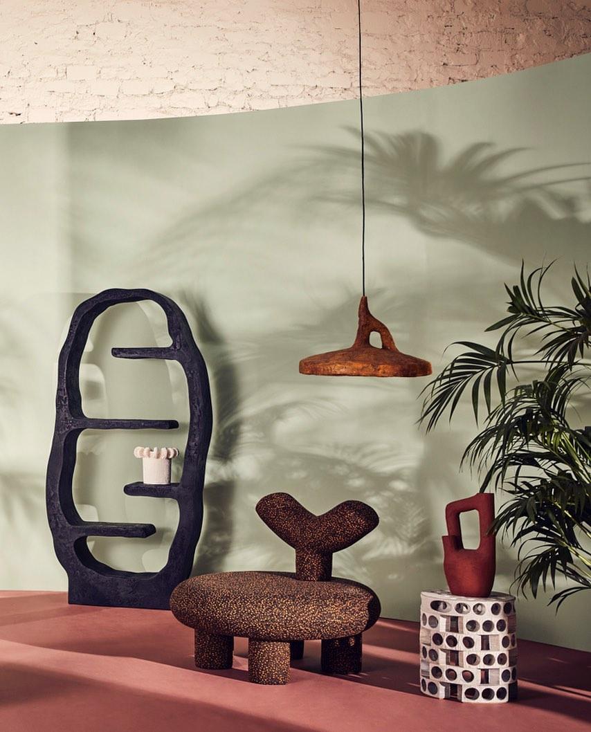 Set of 2 Contemporary Rough Form, Ceramic Ceiling Lamps by Willem Van Hooff For Sale 6