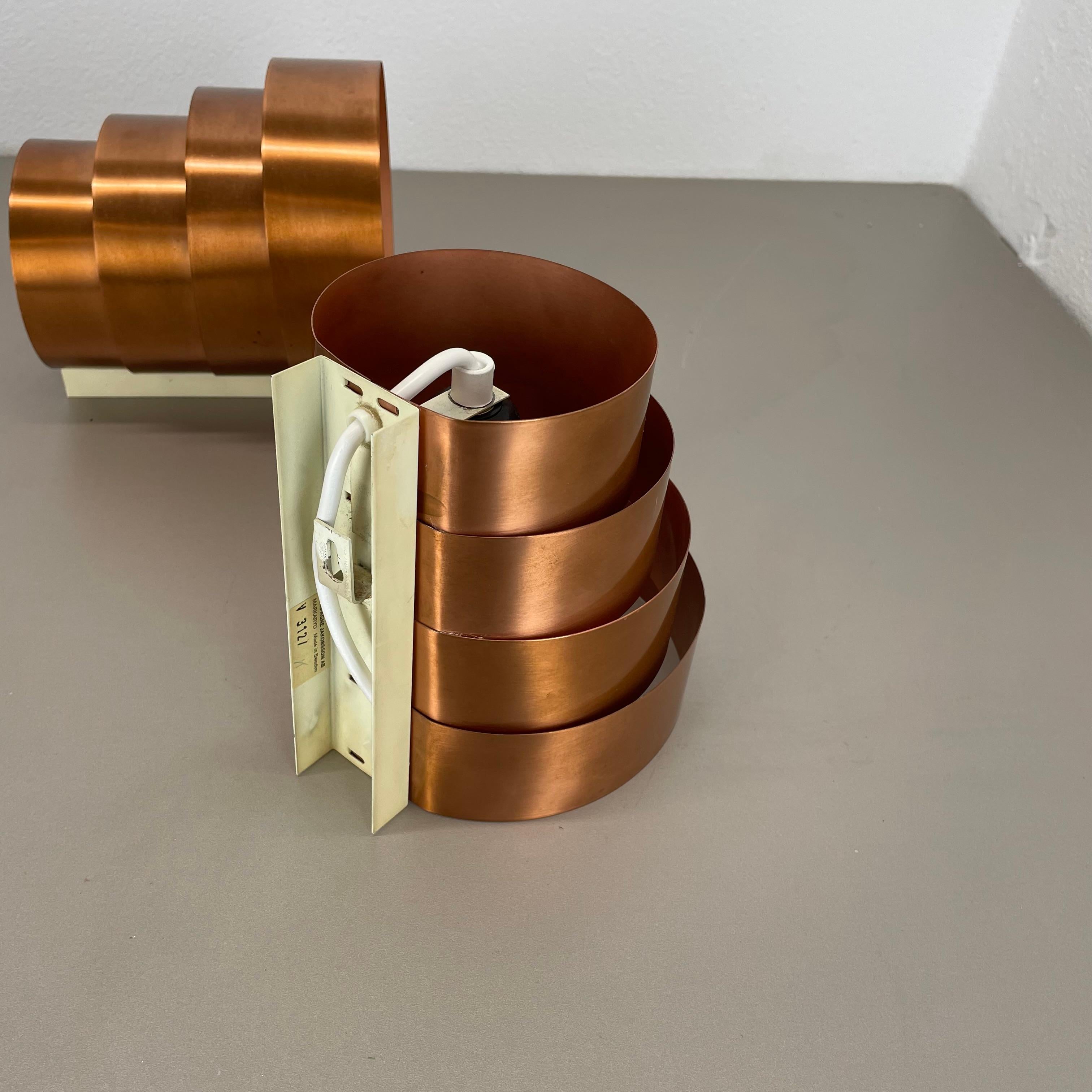 Juego de 2 apliques de cobre de Hans-Agne Jakobsson Markaryd, Suecia, 1960 en venta 10