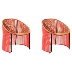 Set of 2 Coral Cartagenas Lounge Chair by Sebastian Herkner