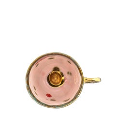 Contemporary Set of 2 Coralla's Mugs Gold Hand Painted Porcelain Tableware