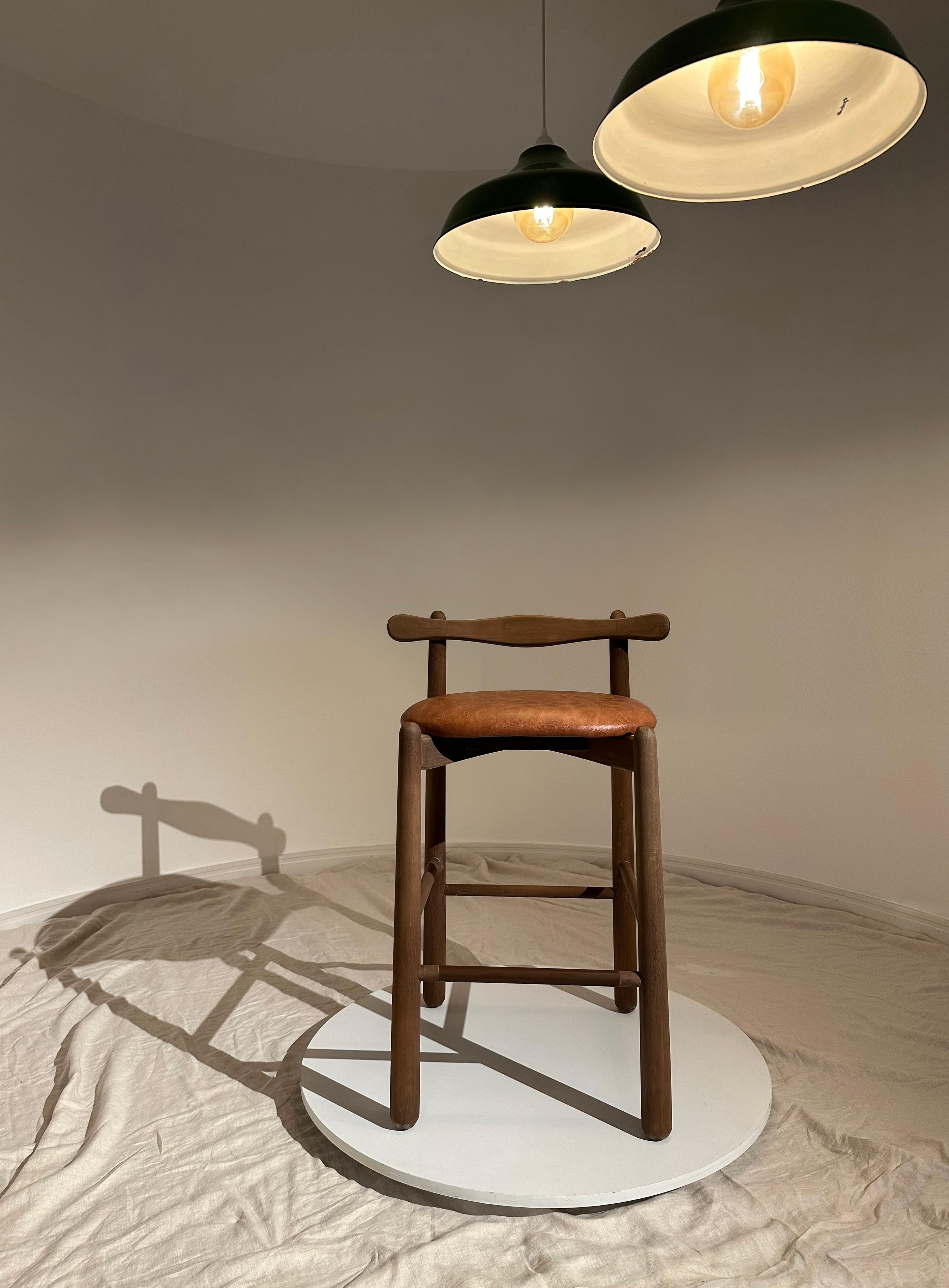 ***This set of two counter stools is in stock and available for immediate delivery***
***Please be aware that this is a new item, but it may show small manufacturing imperfections***

Uçá Stool - The singularities of the Uçá animal are represented