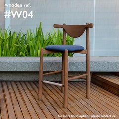 Set of 2 Counters Stool Aratú. Solid wood, upholstered seat.