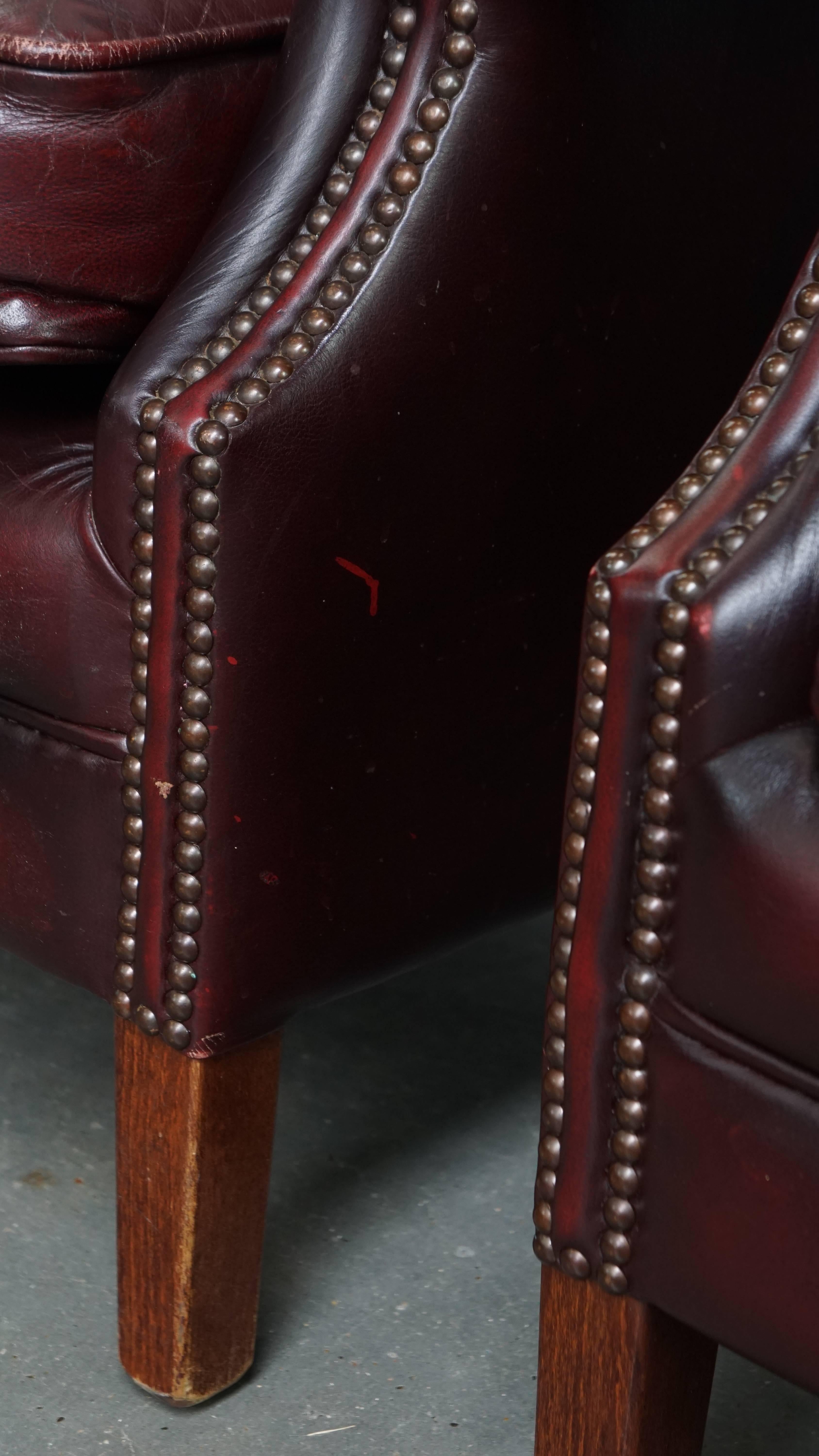 Set of 2  Cowhide Leather Wingback Chairs in English Style For Sale 7
