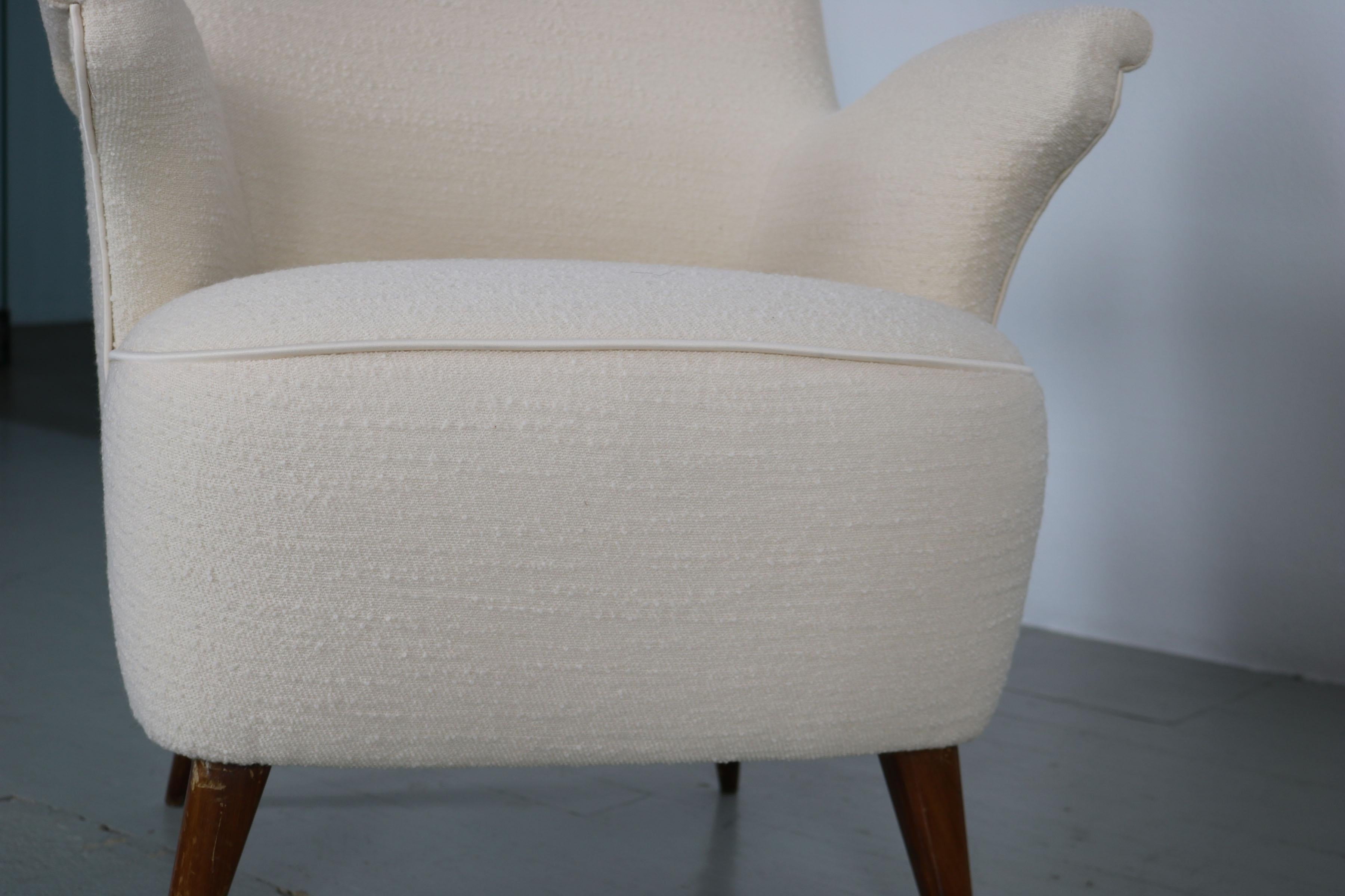 Set of 2 Cream Coloured Italian Marine Armchairs from the 1950s For Sale 7
