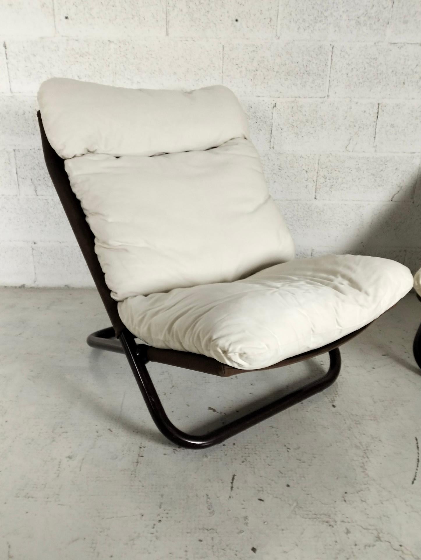Mid-Century moderno Set di 2 poltrone Cross di Marcello Cuneo per Arflex anni '70, Italia in vendita