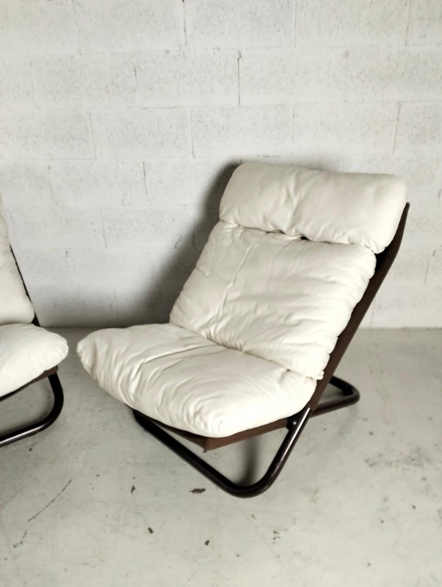 Italiano Set di 2 poltrone Cross di Marcello Cuneo per Arflex anni '70, Italia in vendita