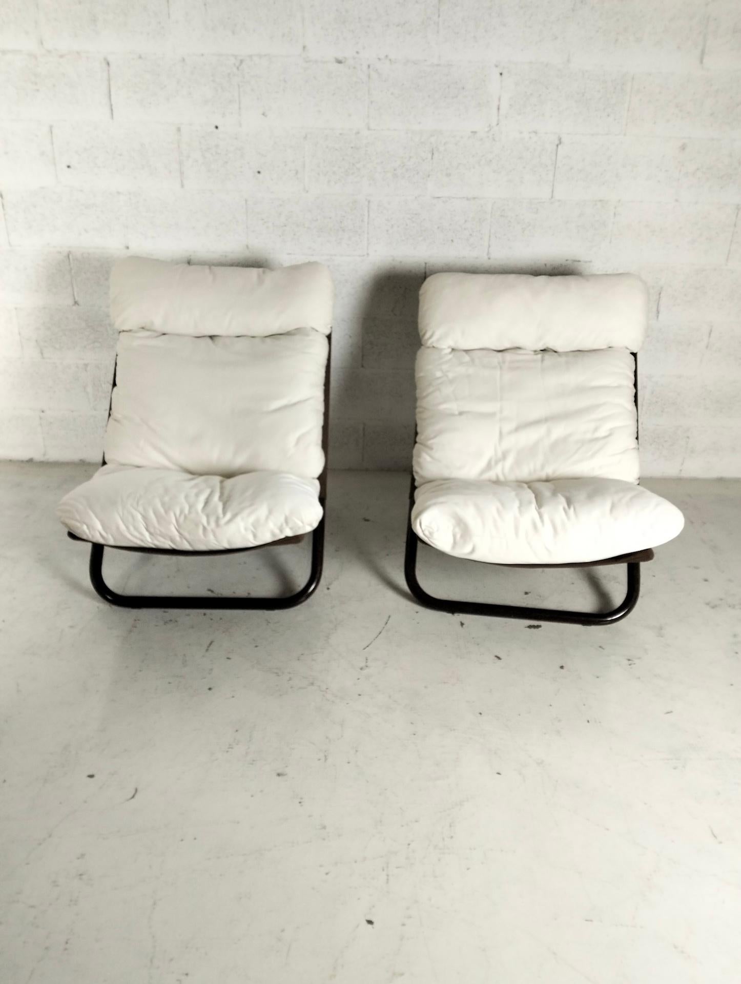 Metallo Set di 2 poltrone Cross di Marcello Cuneo per Arflex anni '70, Italia in vendita
