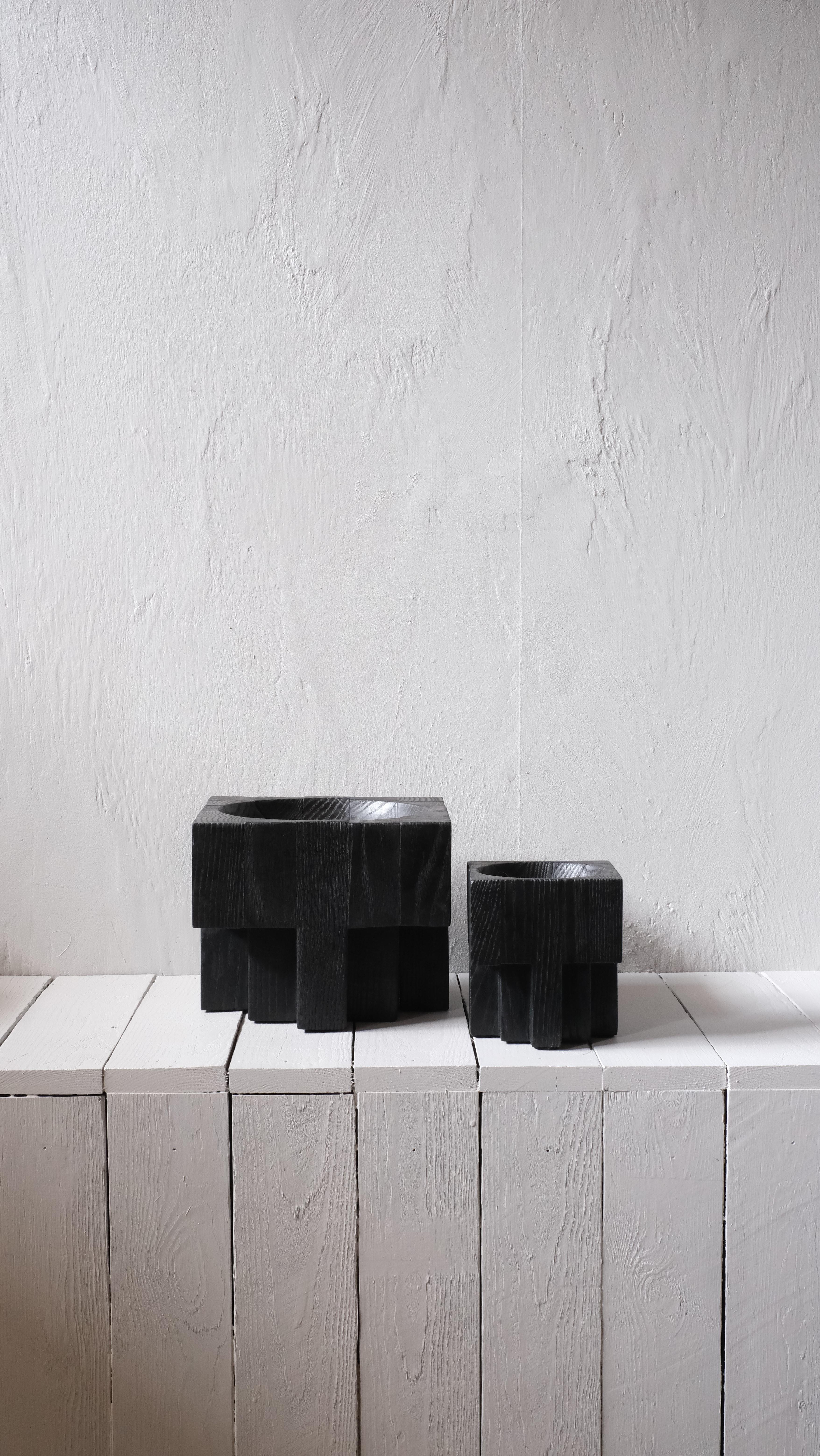 Modern Set of 2 Cross Pots by Arno Declercq For Sale