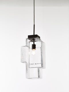 Set of 2 Crystal Clear Tetris Pendant Light by Dechem Studio