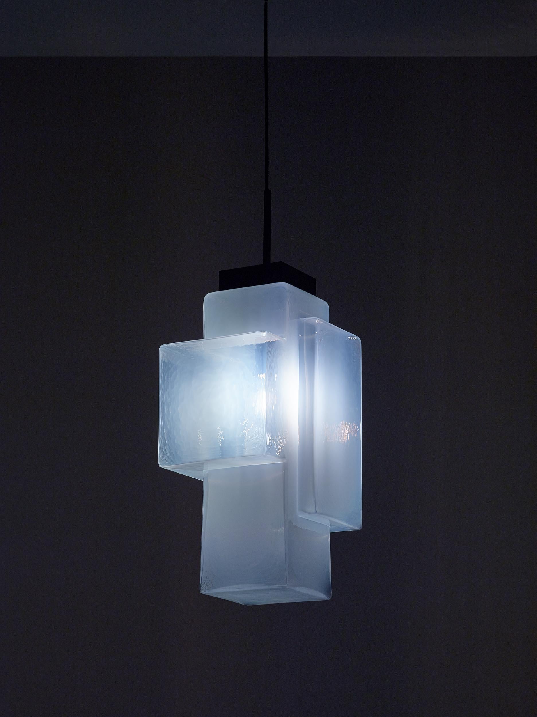 Other Set of 2 Crystal Clear Tetris Pendant Light by Dechem Studio For Sale