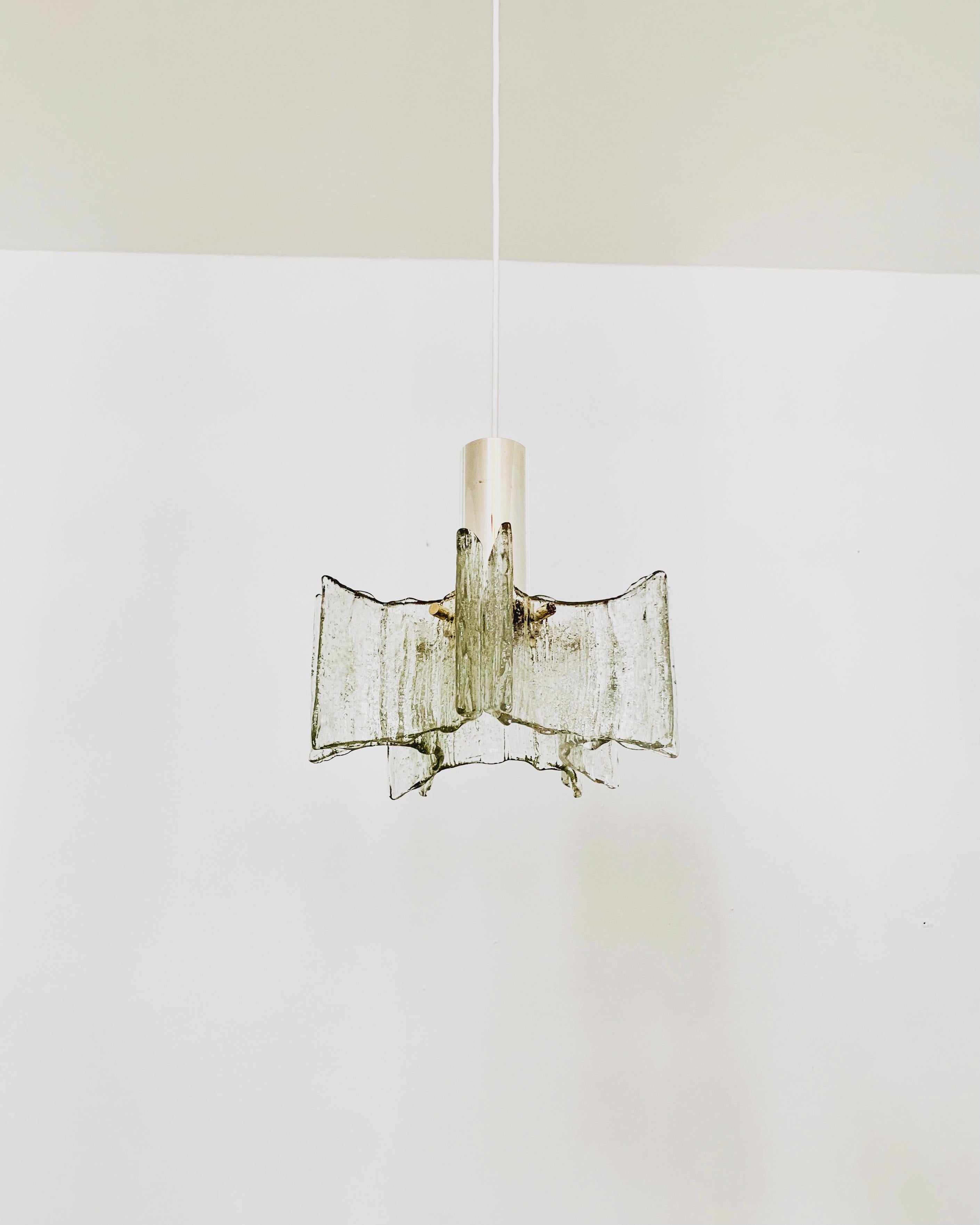 Set of 2 Crystal Glass Pendant Lamps by Kaiser Leuchten In Good Condition For Sale In München, DE