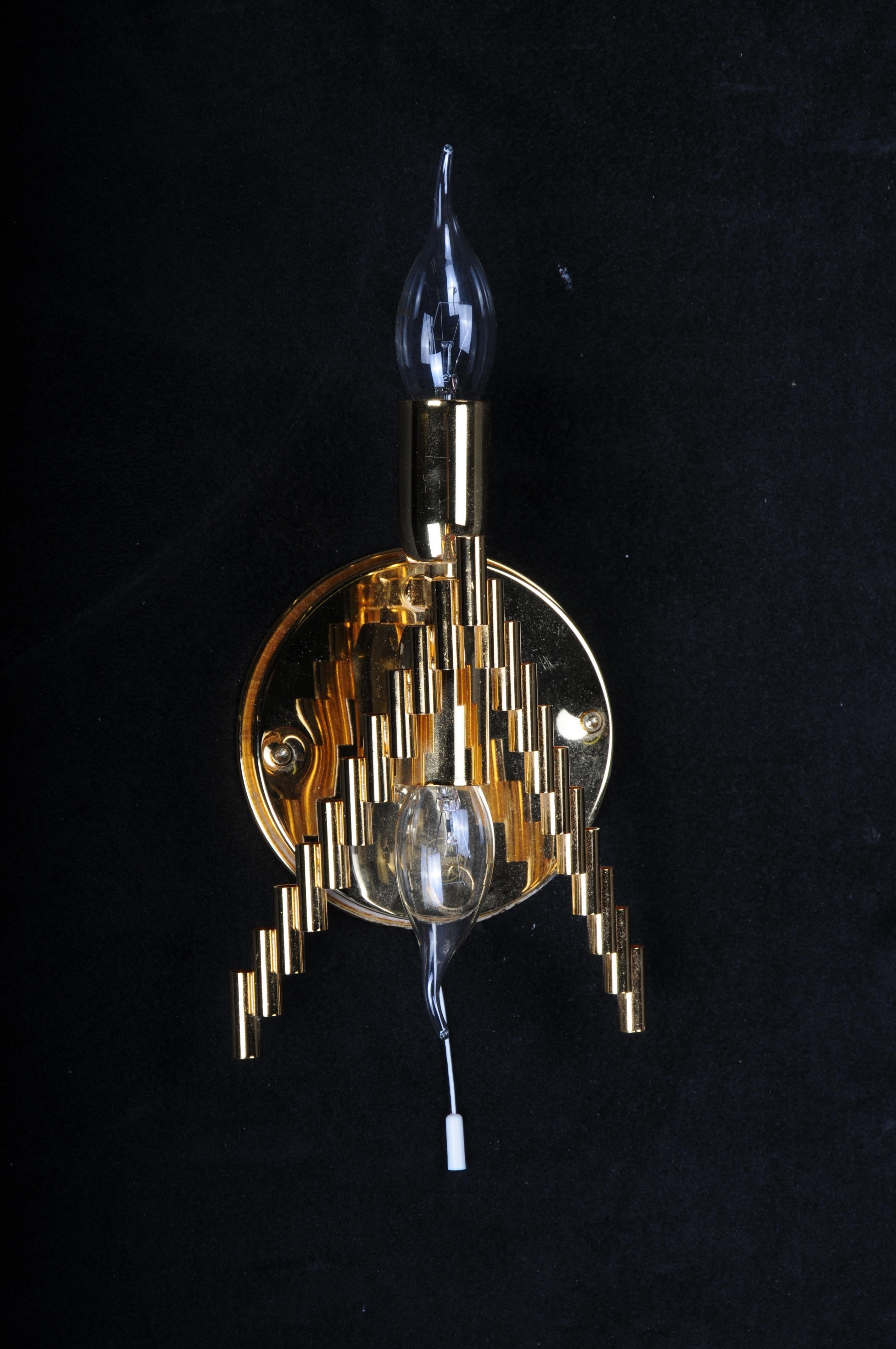 Set of 2 Crystal Glass Rods Wall Sconces, Germany, 1970s, Hollywood Regency For Sale 11