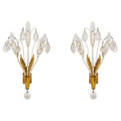Set of 2 Crystal Glass Sconces by Vereinigte Werkstätten Werkstätten