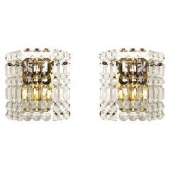 Set of 2 Crystal Glass Wall Lamps by Kinkeldey