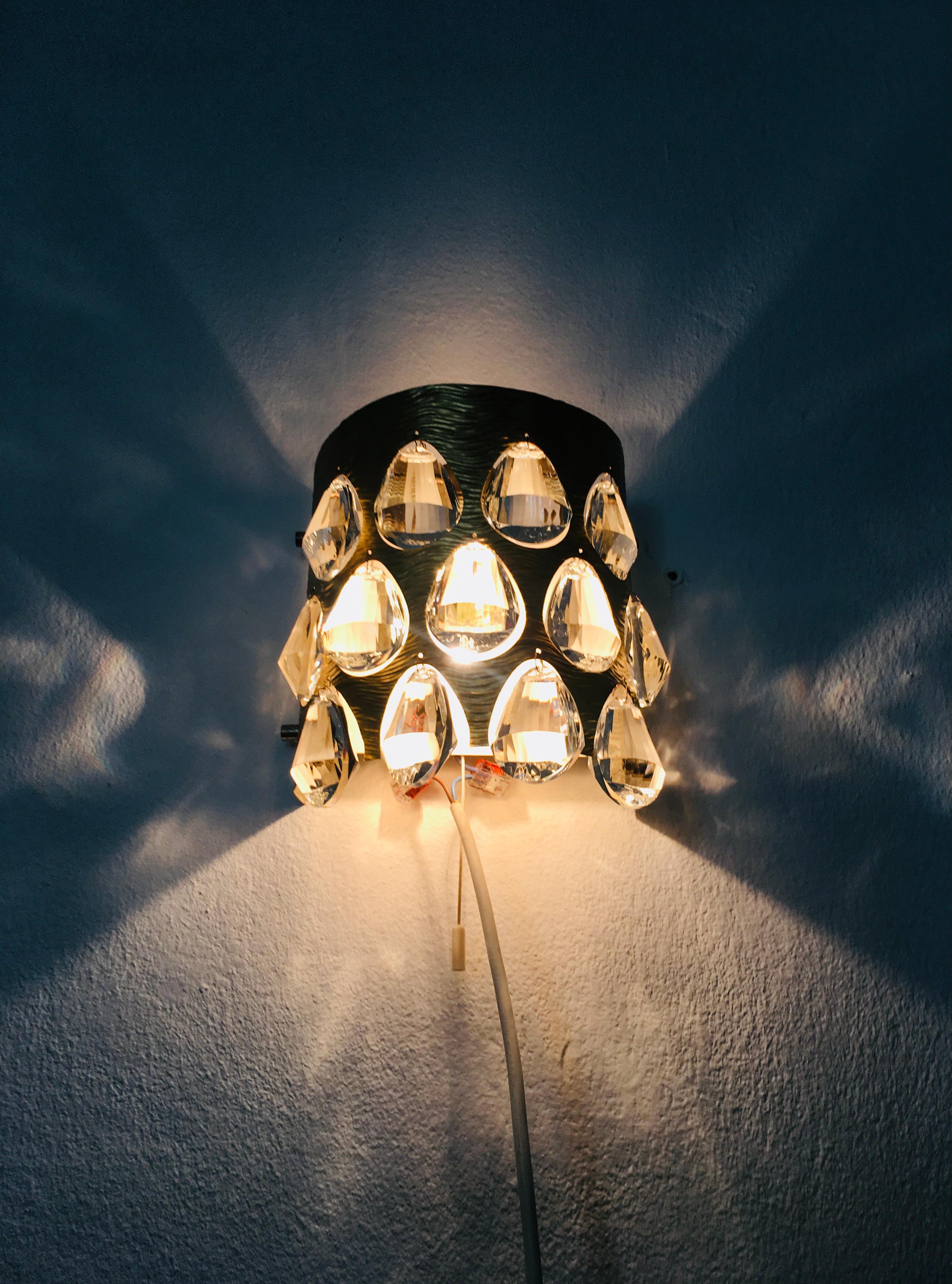 Set di 2 lampade da parete in cristallo di Palwa in vendita 3