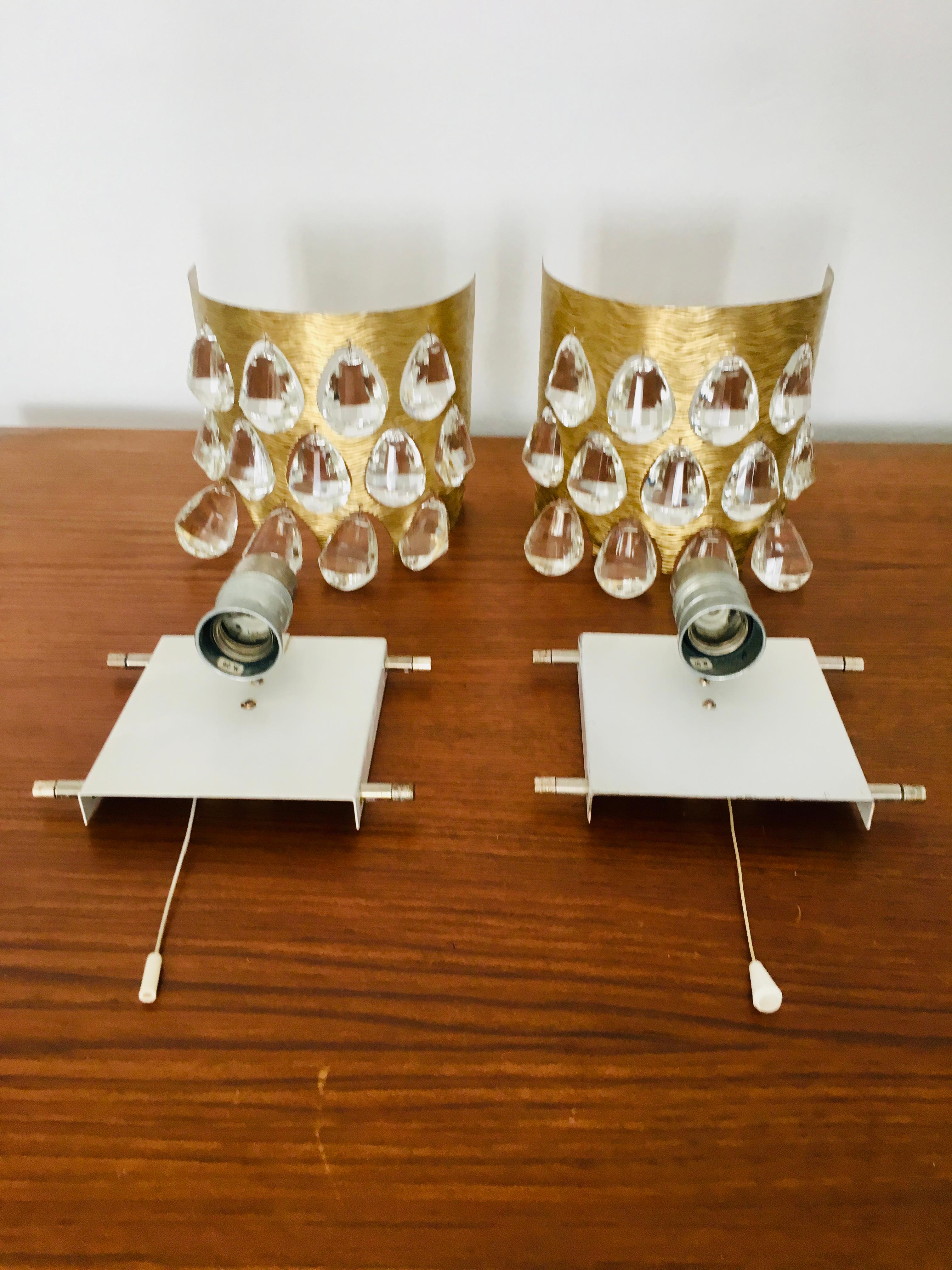 Set di 2 lampade da parete in cristallo di Palwa in vendita 4