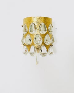 Set of 2 Crystal Glass Wall Lamps by Palwa