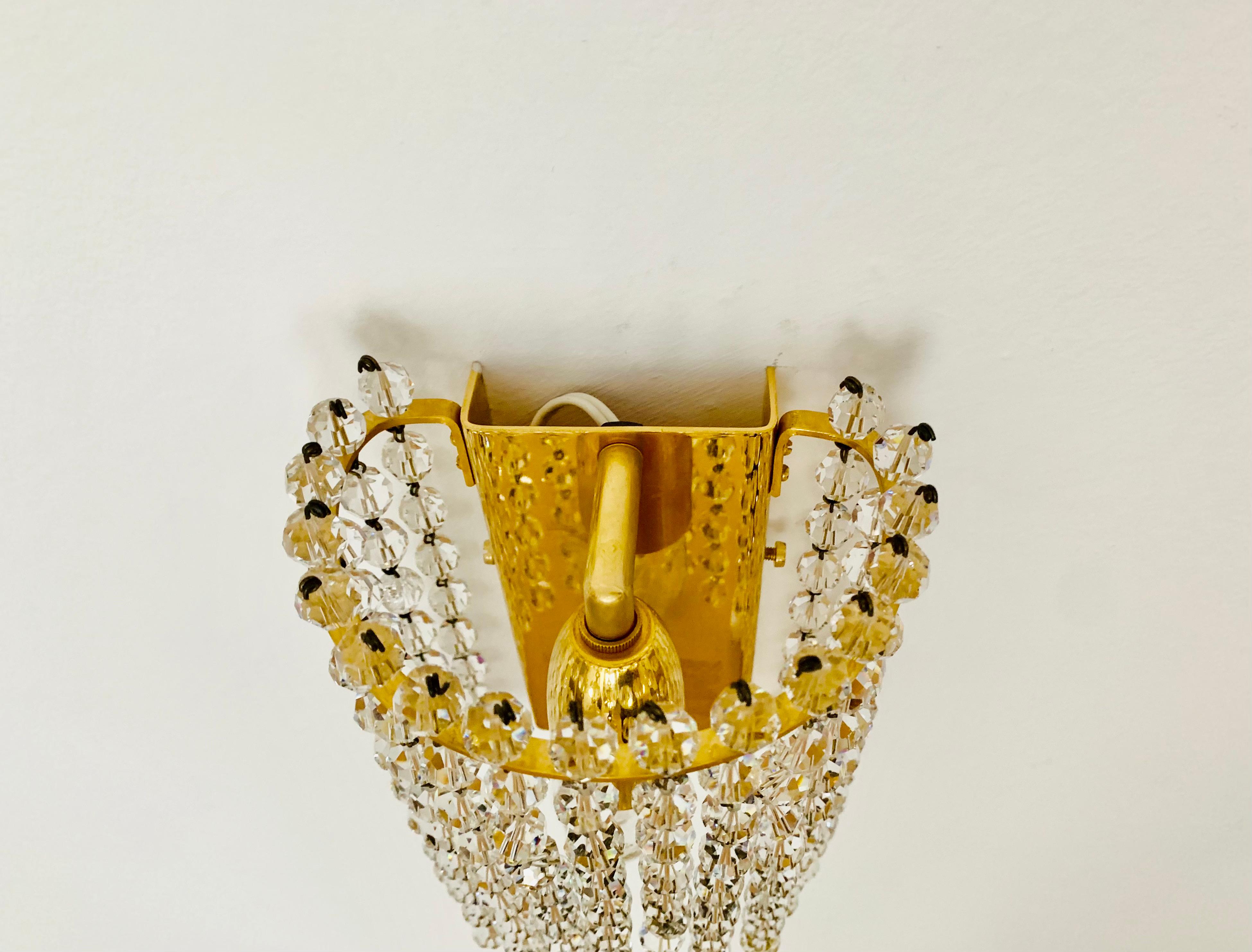 Juego de 2 apliques de cristal by Palwa Metal en venta