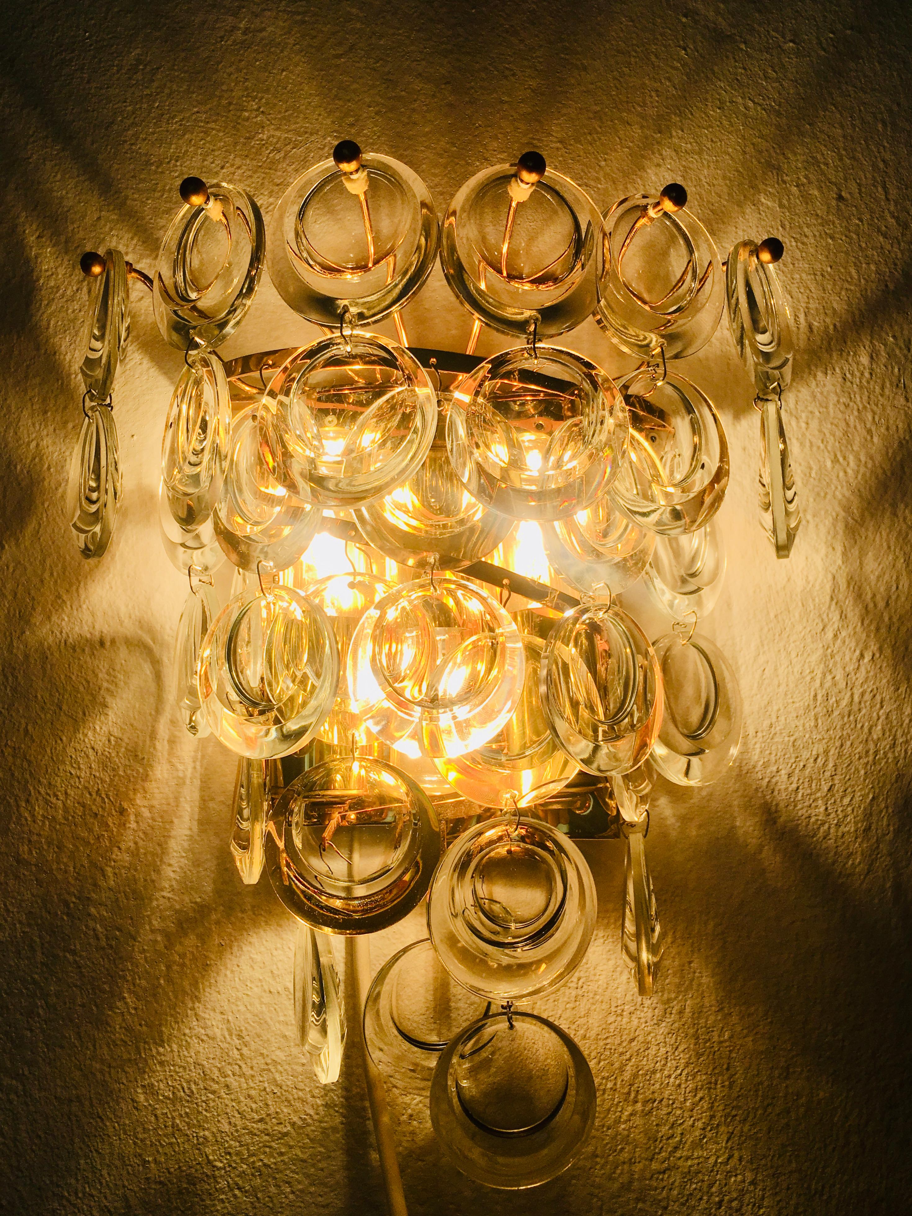 Juego de 2 apliques de cristal by Palwa en venta 1