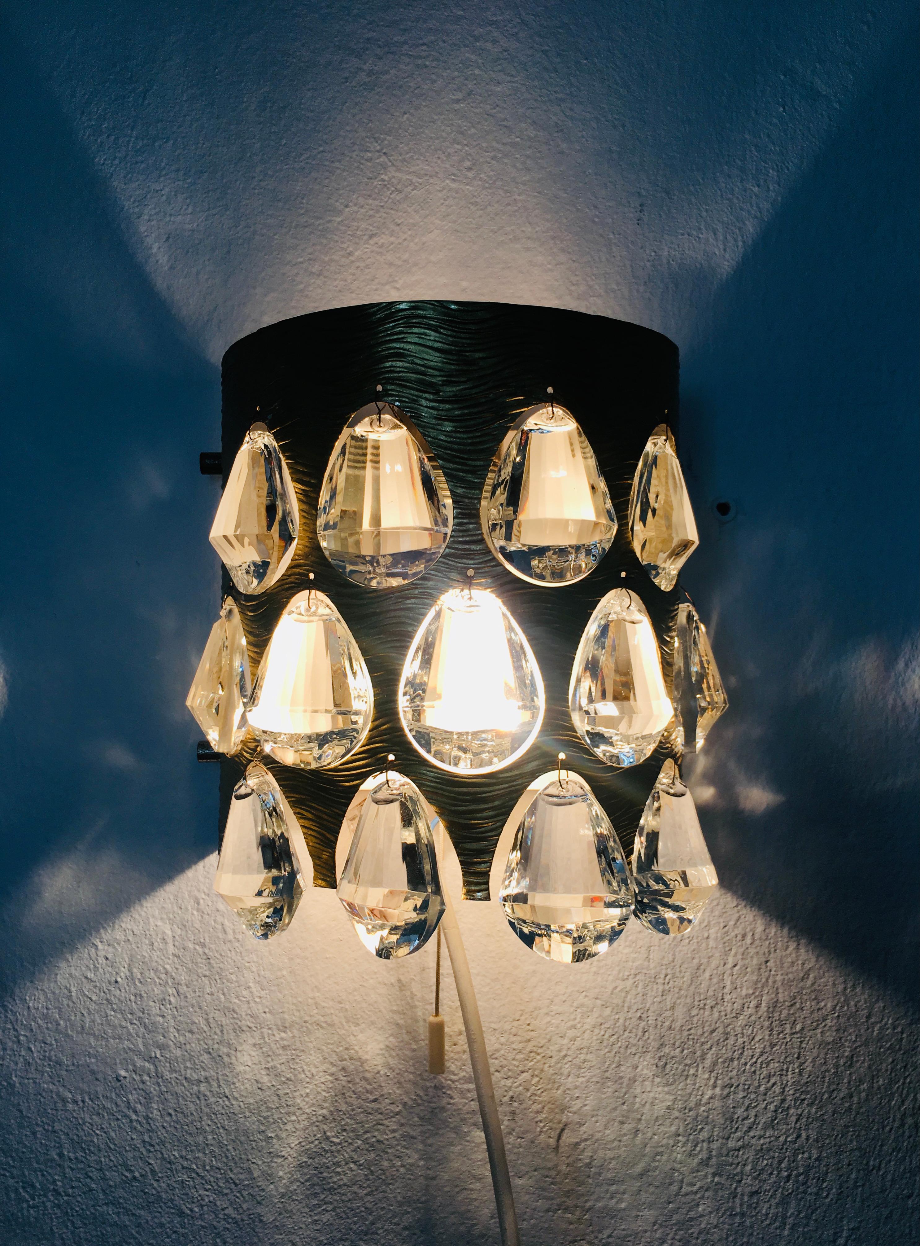 Set di 2 lampade da parete in cristallo di Palwa in vendita 1