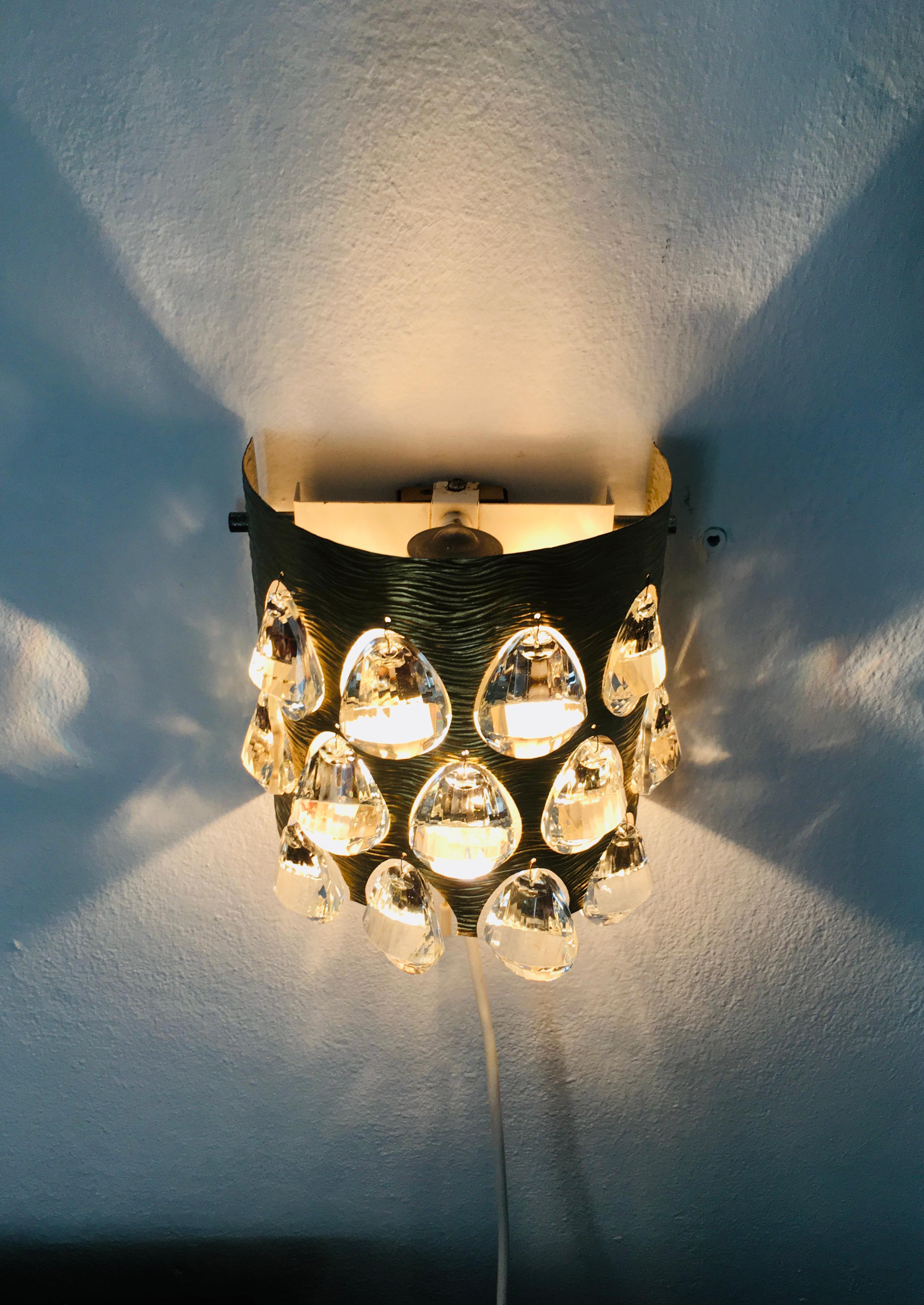 Set di 2 lampade da parete in cristallo di Palwa in vendita 2