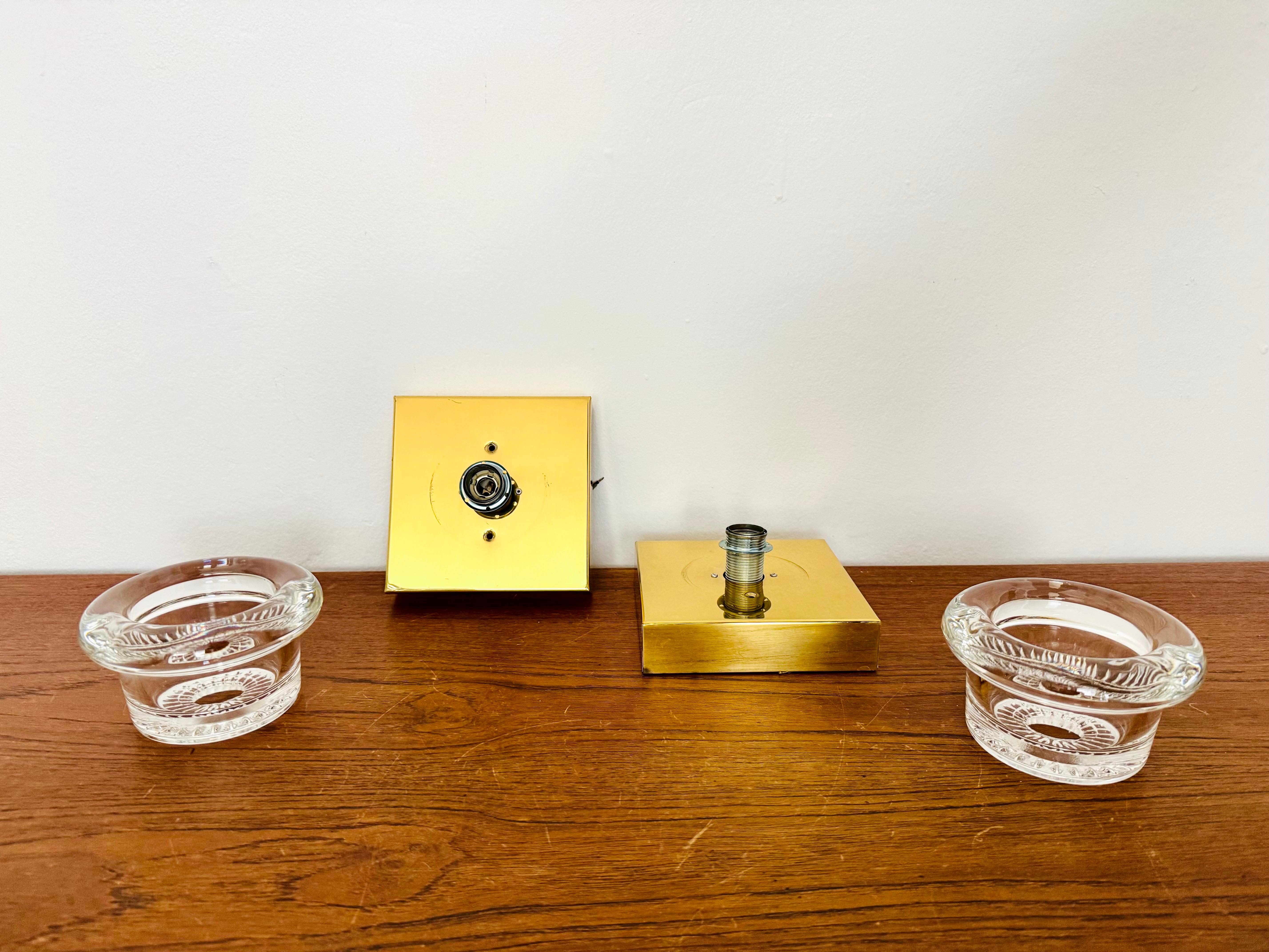 Juego de 2 lámparas de pared o empotrables de cristal by Cosack en venta 5