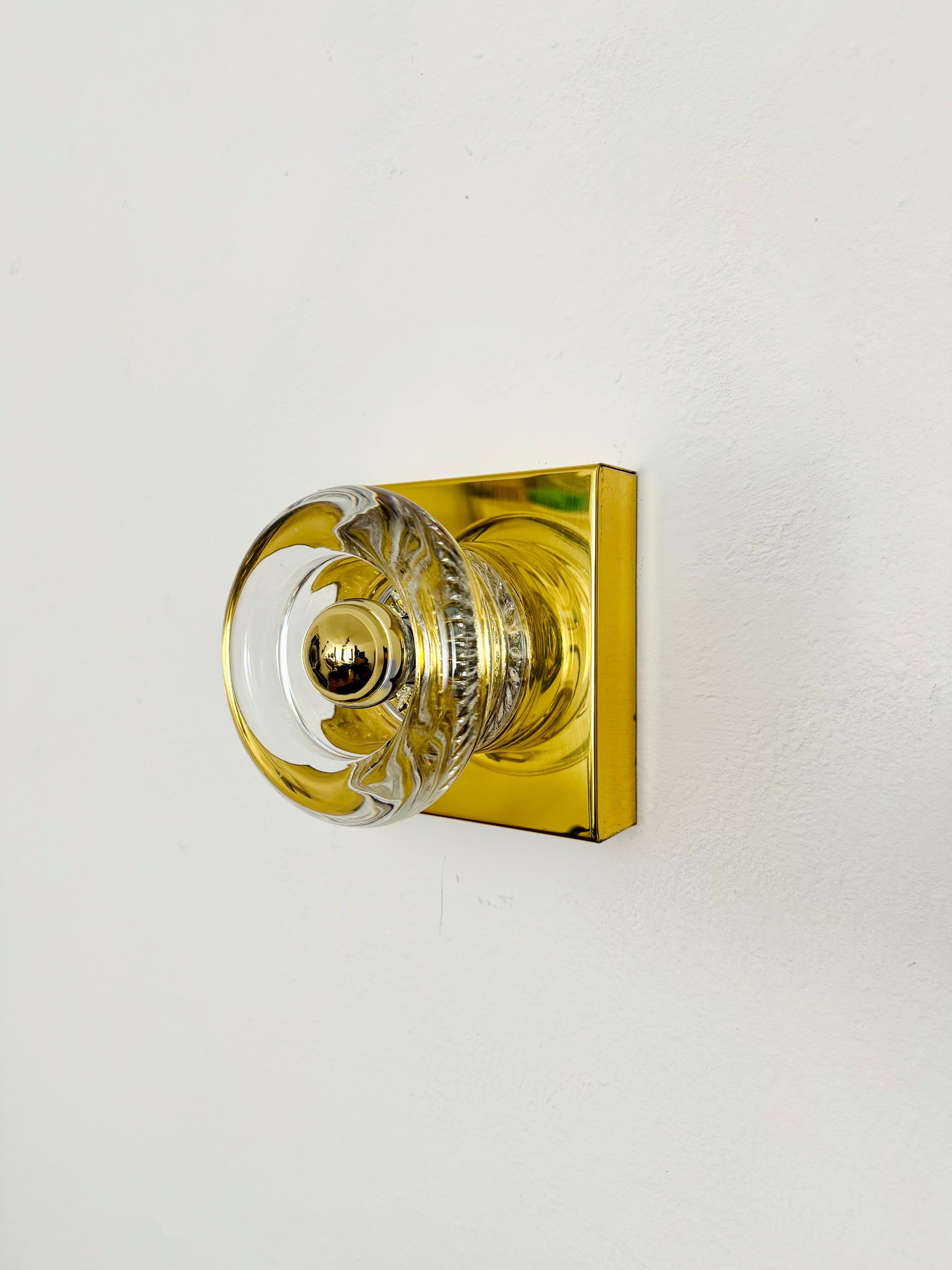 Juego de 2 lámparas de pared o empotrables de cristal by Cosack Alemán en venta